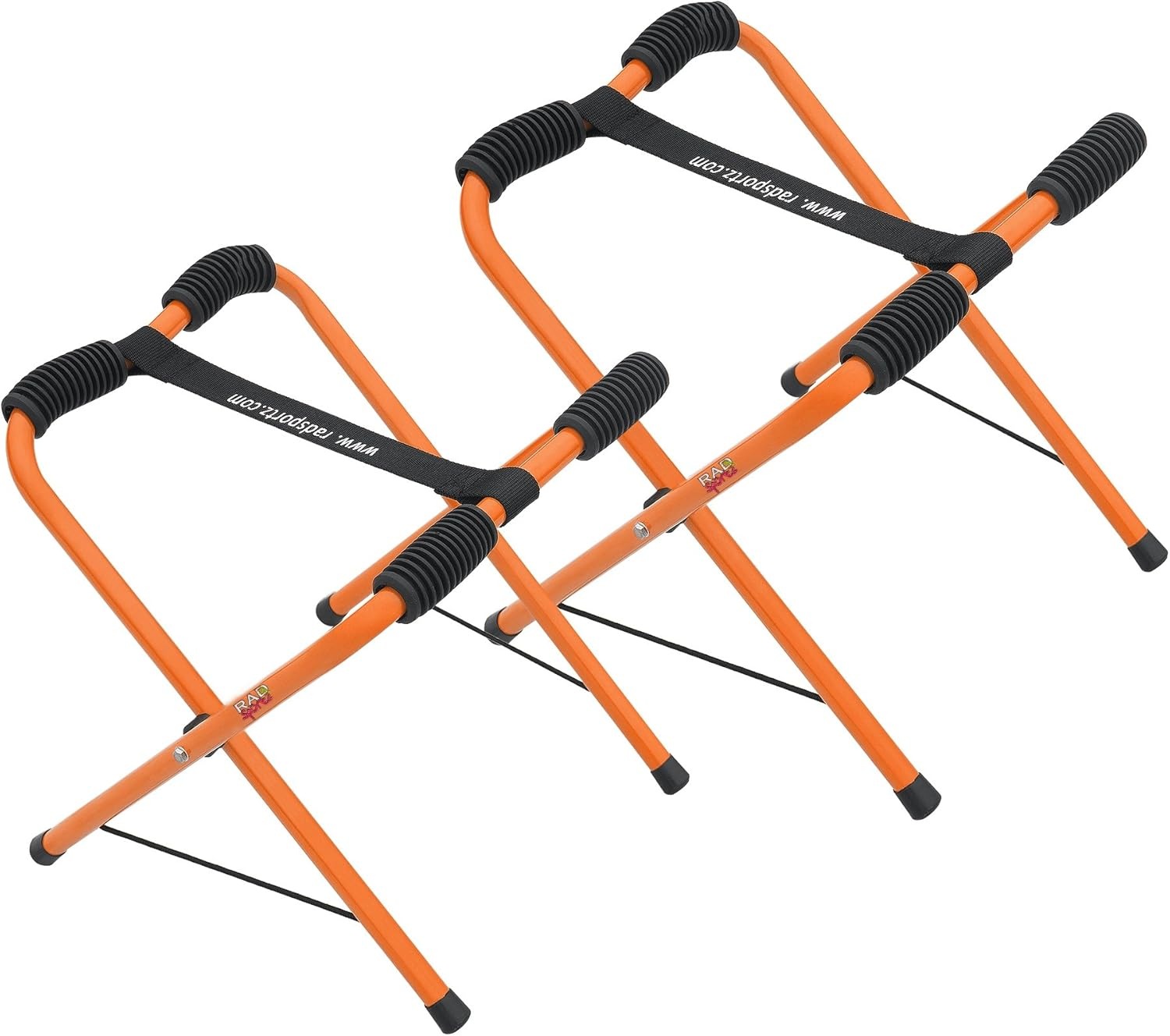 Orange Powder-Coated Steel Portable Kayak Storage Racks with Nylon Straps