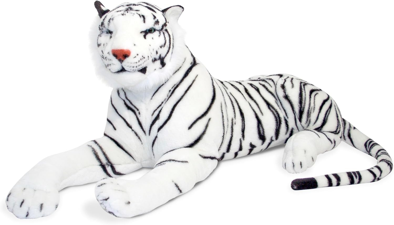 Melissa & Doug Giant Siberian White Tiger - Lifelike Stuffed Animal (over 5 feet long)