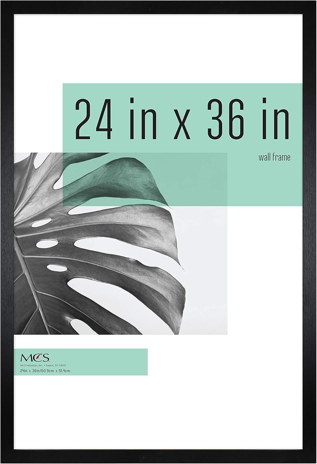 MCS Studio Gallery 24x36 Poster Frame Black Woodgrain, Vertical & Horizontal Wall Hanging Large Picture Frame for Photos, Posters & Art Prints (1-Pack)