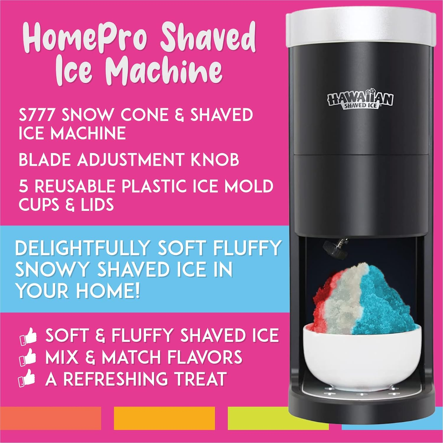 Hawaiian Shaved Ice Home-Pro Shaved Ice and Snow Cone Maker, Black