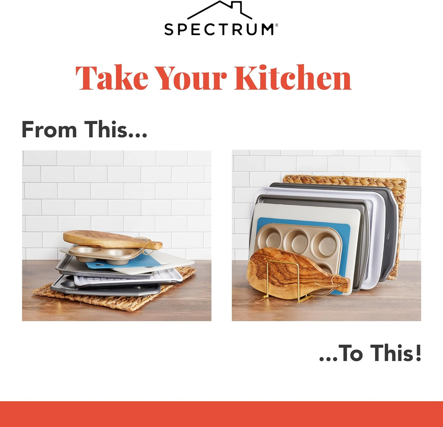 Spectrum Diversified Euro Steel Kitchen Lid and Dish Rack Holder Organizer, Satin Nickel