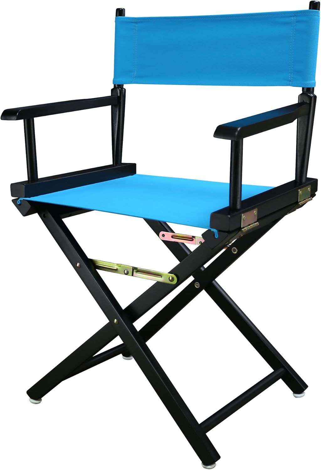 Casual Home 18" Director's Chair Black Frame-Turquoise Canvas