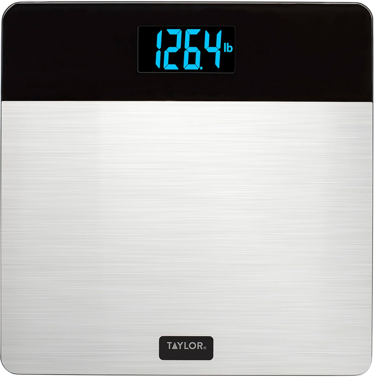 Taylor 12.2" x 12.2" LCD Body Weight Scale Battery Powered, FSA HSA Eligible, 400 lb Capacity, Stainless Steel