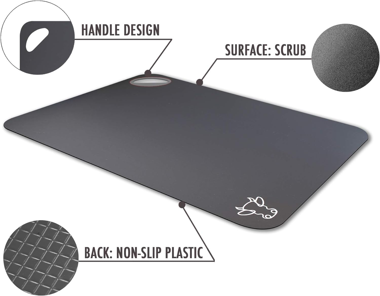 Fotouzy Plastic Cutting Board Flexible Mats With Food Icons, Set of 4, BPA-Free, Non-Porous, Upgrade 100% Anti-skid back and Dishwasher Safe, Modern Neutral Colors