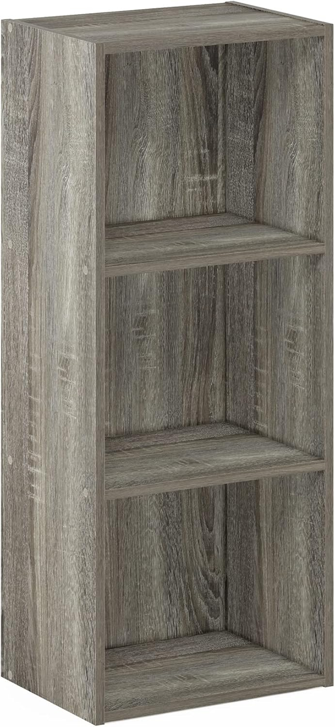 Furinno Luder 3-Tier Open Shelf Bookcase, French Oak