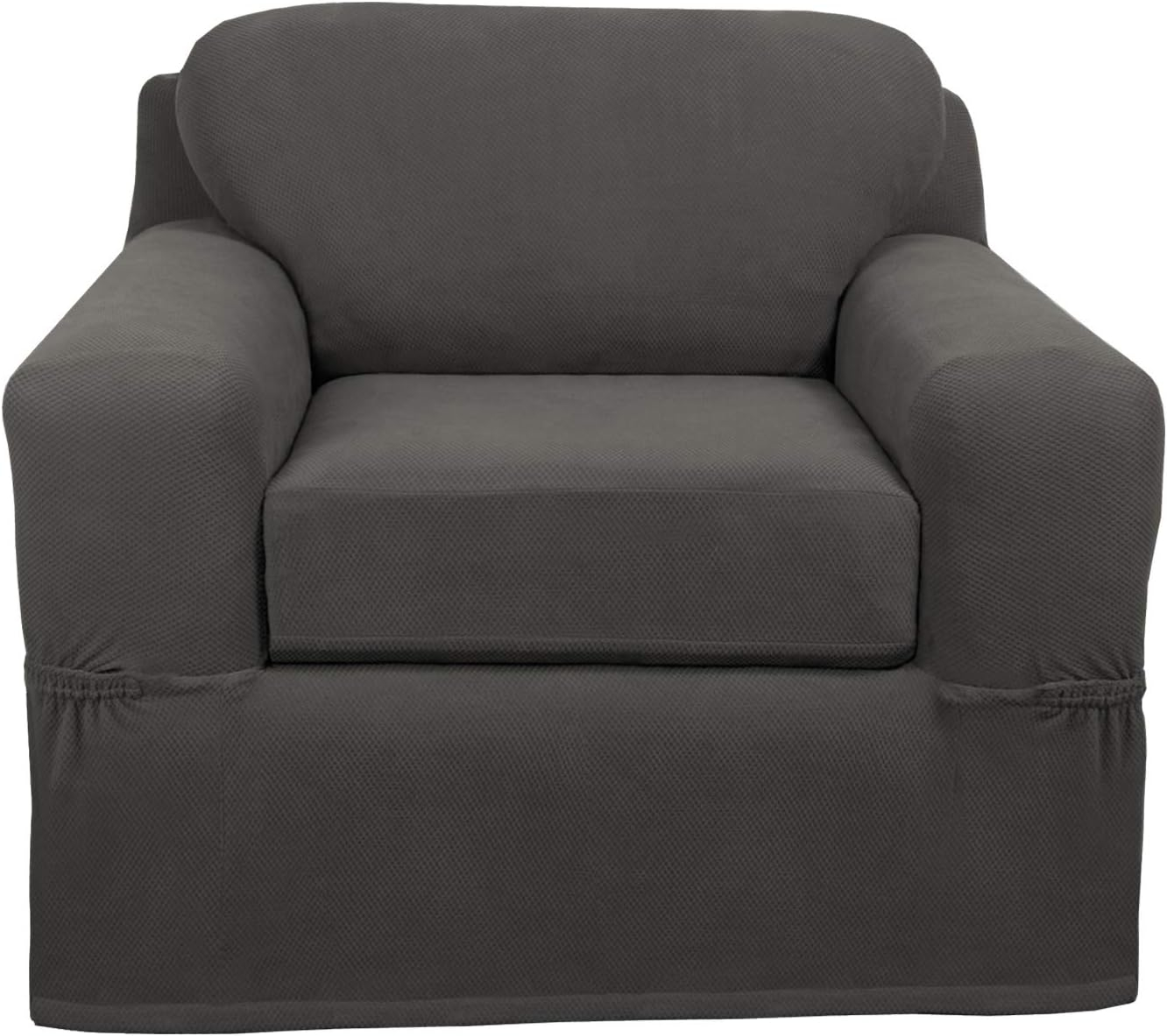 Maytex  Stretch Pixel Chair 2 Piece Furniture / Slipcover Charcoal 42-43" wide, 38"deep, 34" high