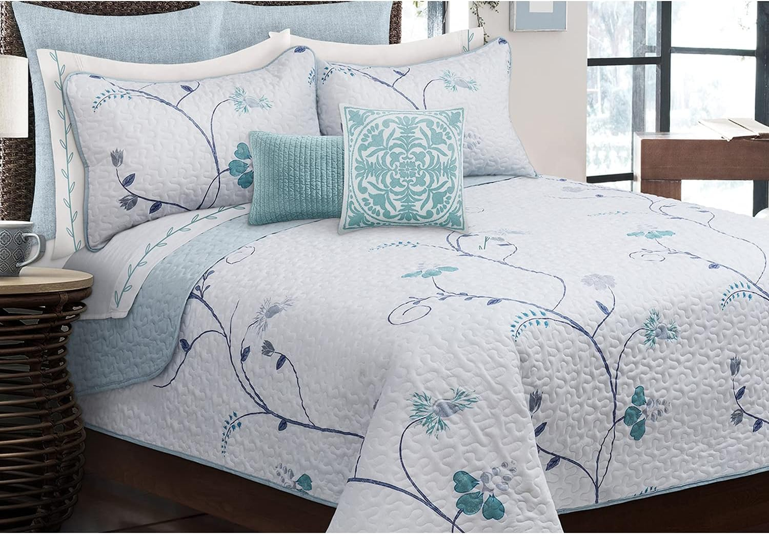S & Co. Modern 3-Pieces Multicolor Quilt Bedding Sets, Queen