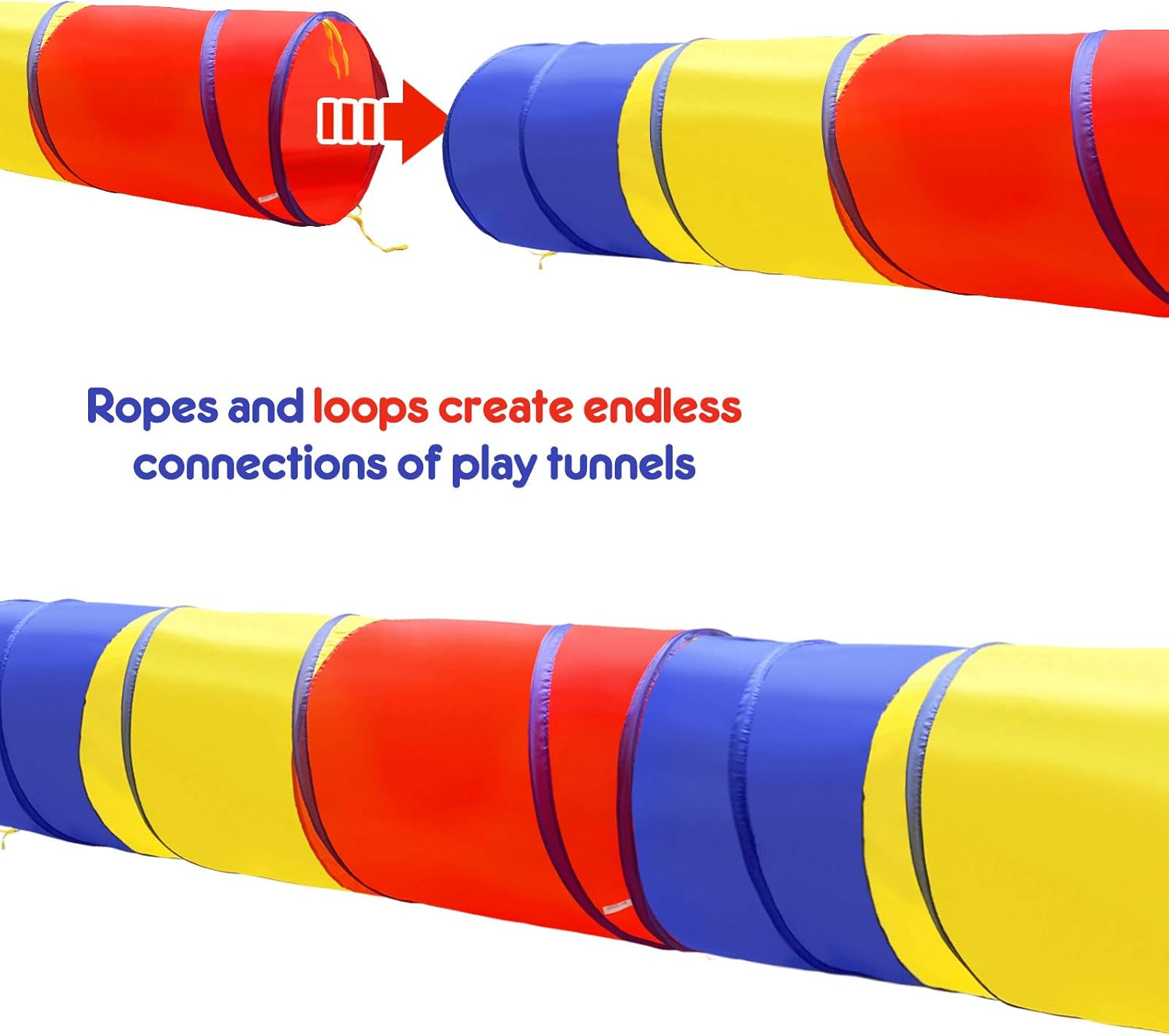 Kids Play Tunnel for Toddlers, Pop Up Crawl Through Tunnel Play Tent for Baby Infant Children or Dog, Kids Tunnel Toys or Gift Indoor & Outdoor (Classic Crawling Tunnel)