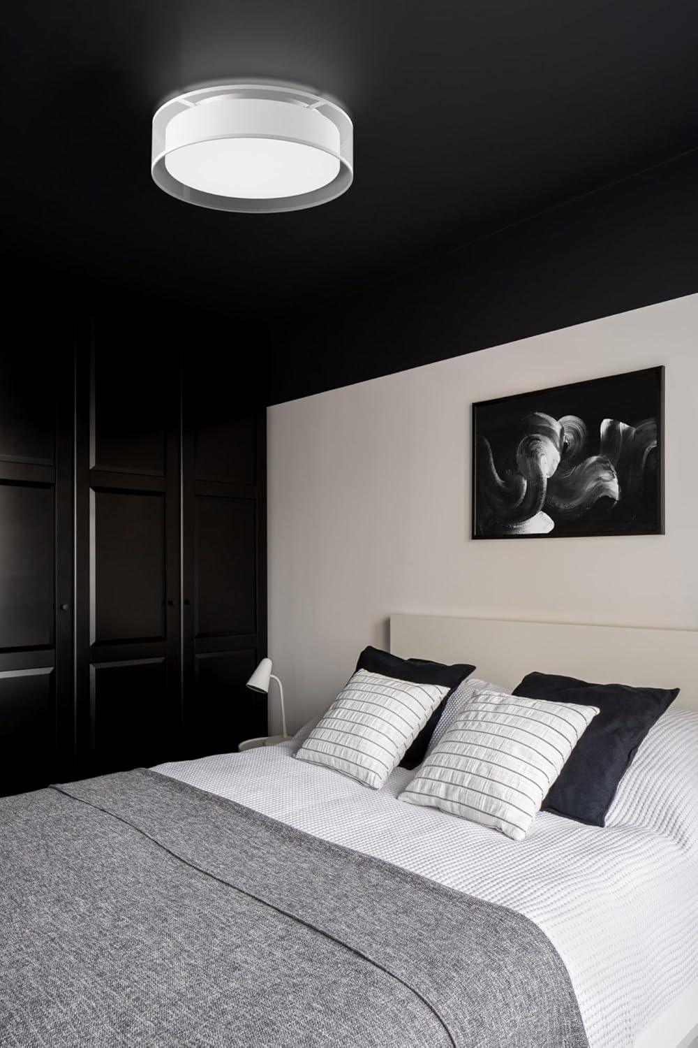 Kuzco Lighting Dalton 1 - Light Flush Mount in  Black Organza