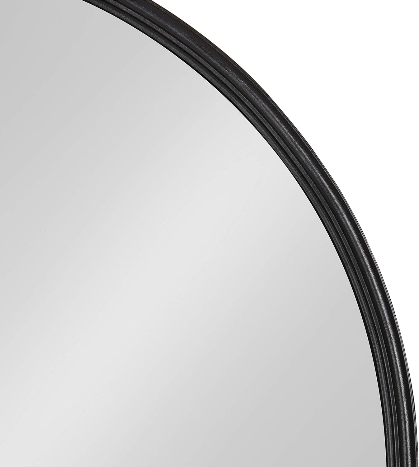 Kate and Laurel Caskill Modern Oval Mirror, 18" x 24", Black, Capsule-Shaped Accent Mirror for Entryway, Living Room, or Bathroom