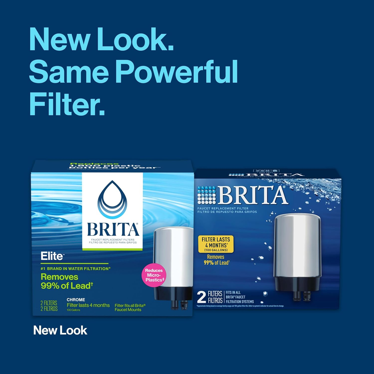 Brita Complete Tap Water Faucet Replacement Filters, 2 Count - Chrome