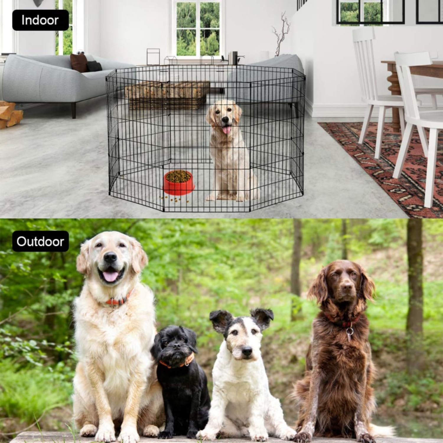 Bestpet 8 Panel 36 inch Dog Playpen Crate Exercise Cage