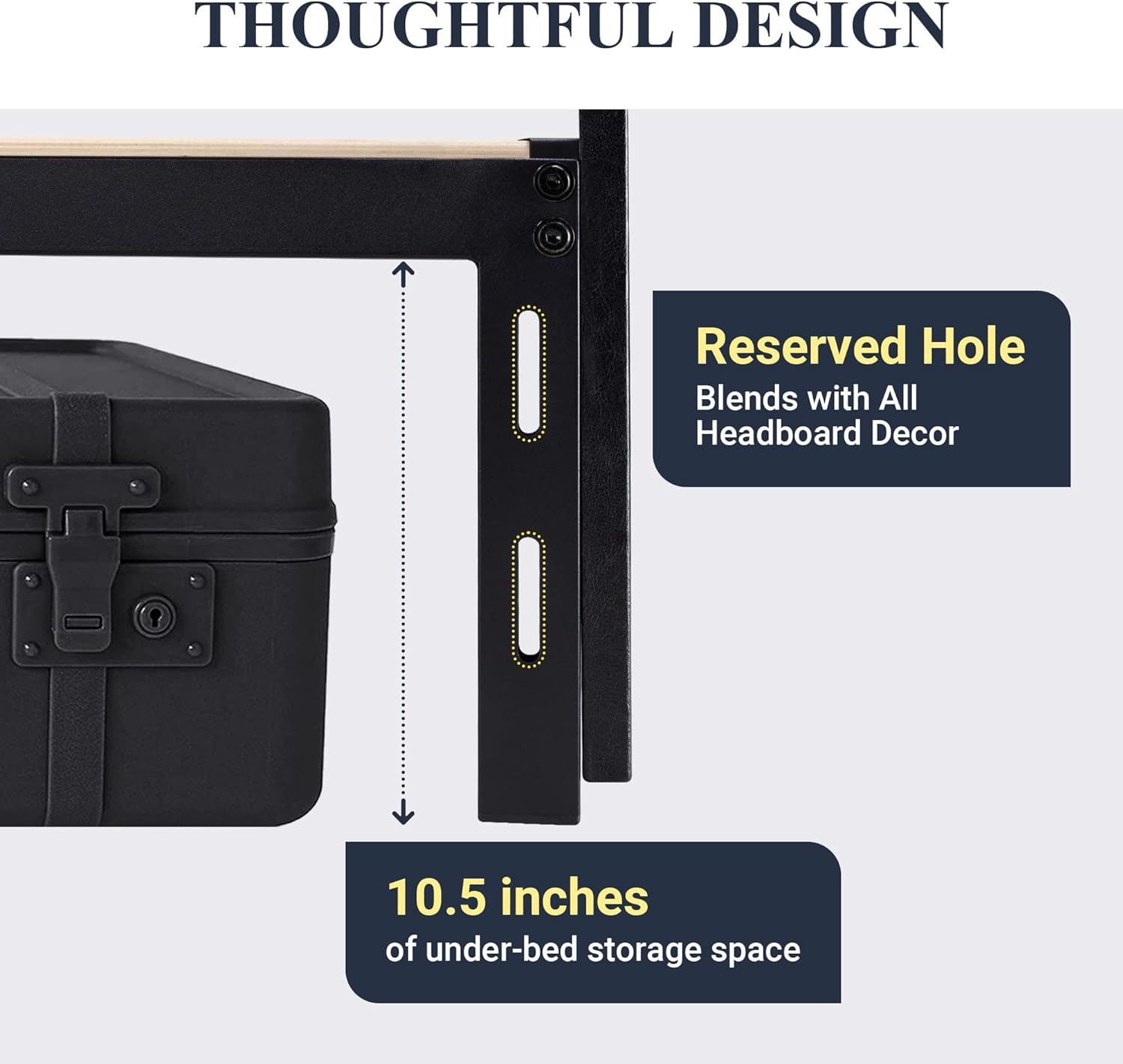 Modern Black Faux Leather Queen Bed Frame with Storage Drawers