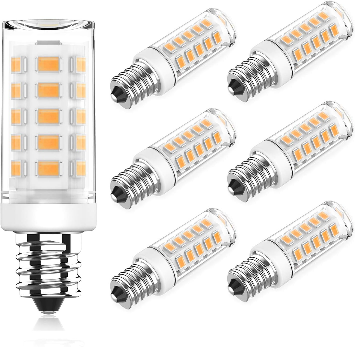 KLG E12 LED Candelabra Bulb 4W Equivalent to 40W T3/T4 E12 Candelabra Base Bulbs, Soft White 3000K for Ceiling Fan, Chandelier AC120V, Not Dimmable 6 Pack