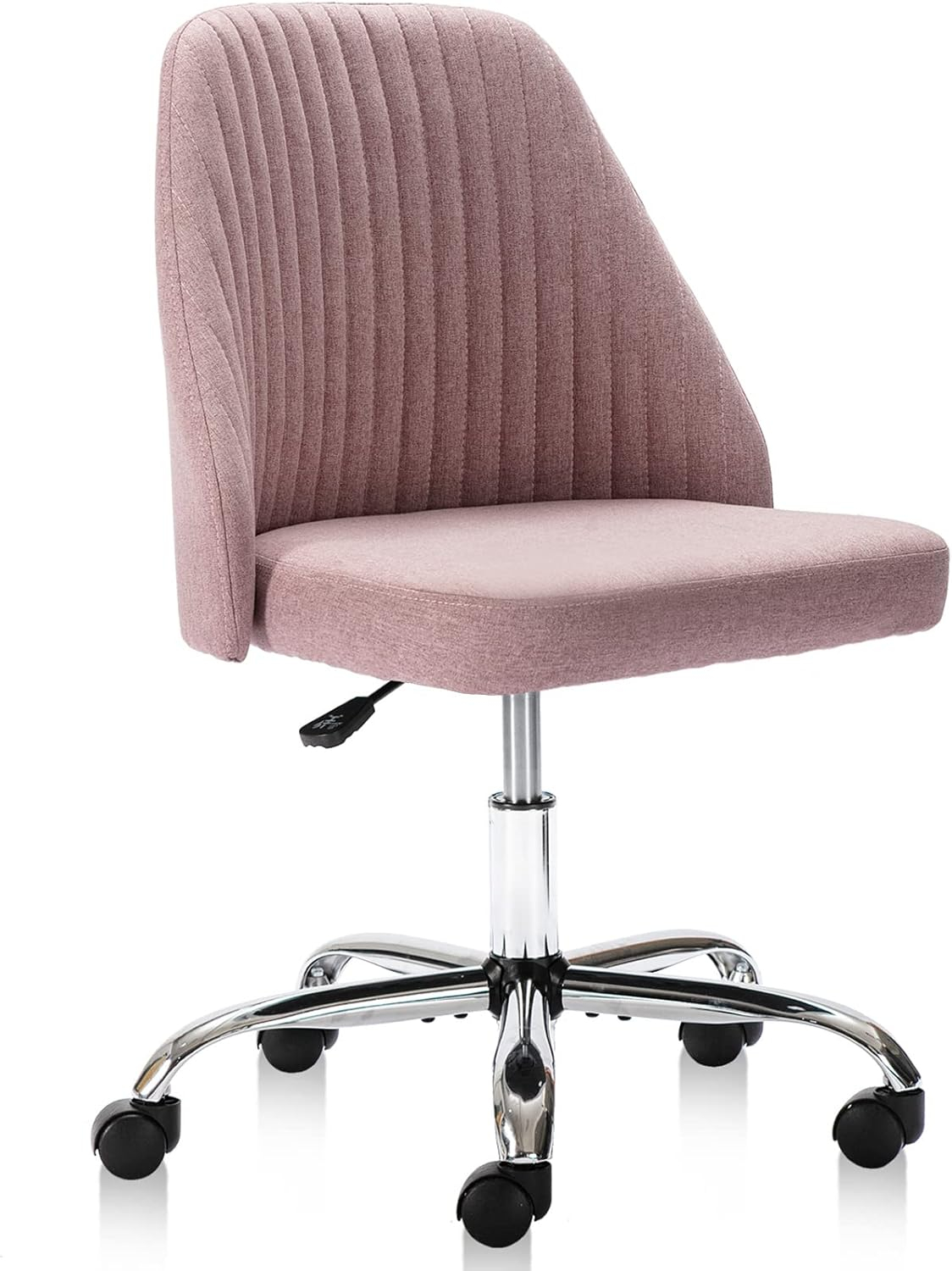 Office Desk Chair, Modern Cute Rolling Vanity Swivel Task Chairs with Wheels, Comfortable Back Seat Armless for Home, Bedrooms, Office, Study, Student, Adults, Make-up, Dressing Room, Cloud, Grey