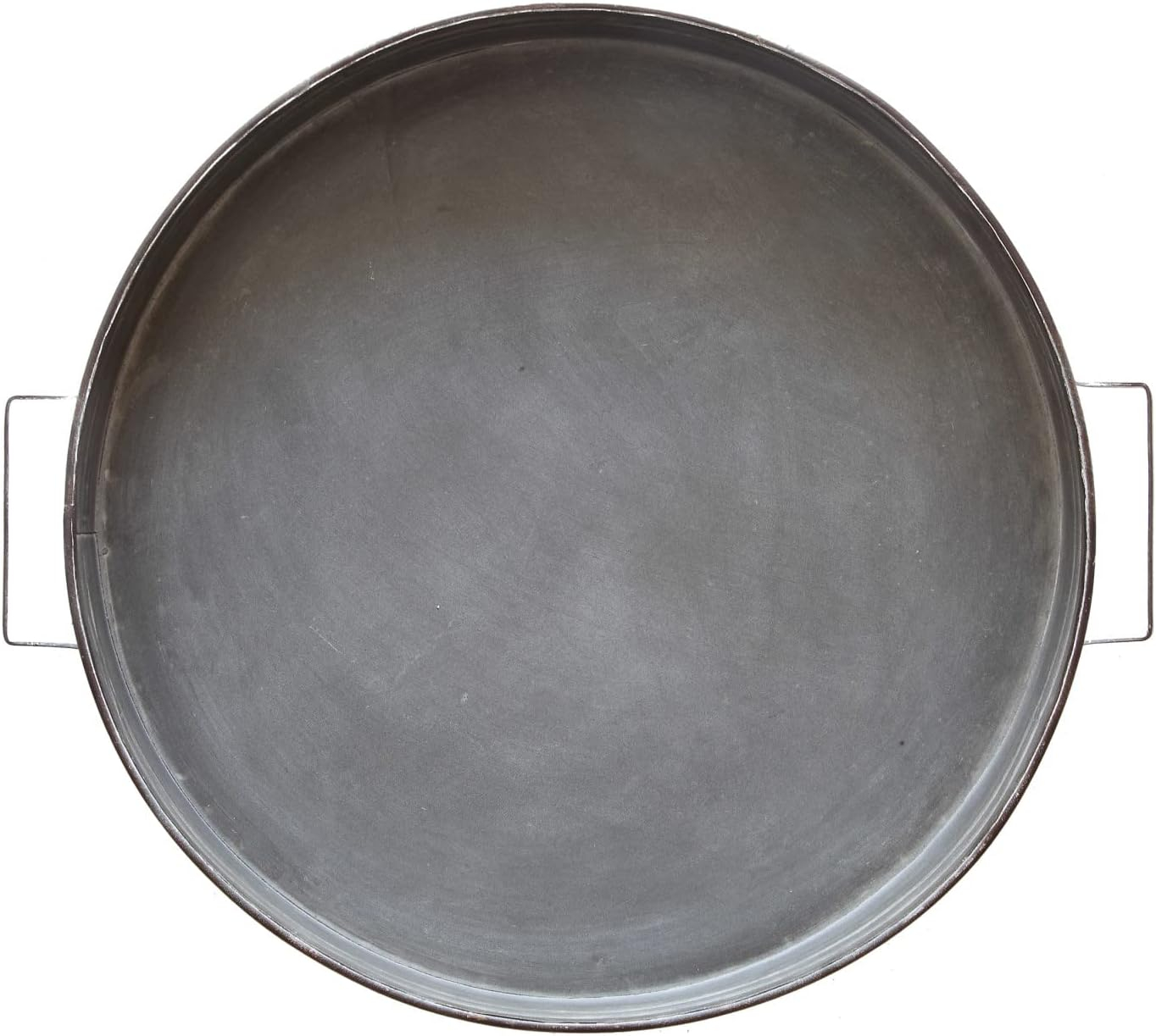 Creative Co-Op Round Decorative Iron Tray with Handles