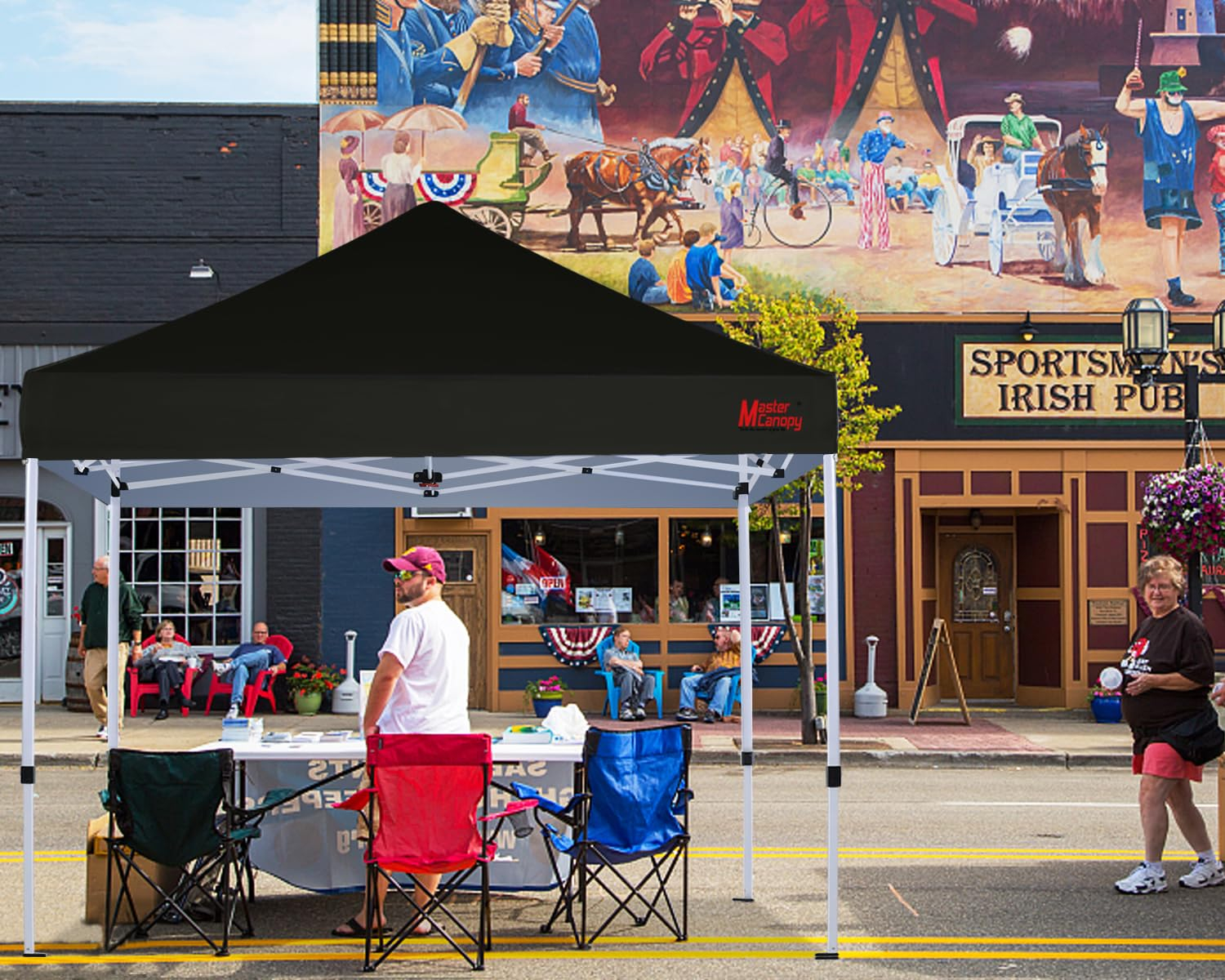 MASTERCANOPY Pop Up Canopy Tent Commercial Grade 10x10 Instant Shelter (Black)