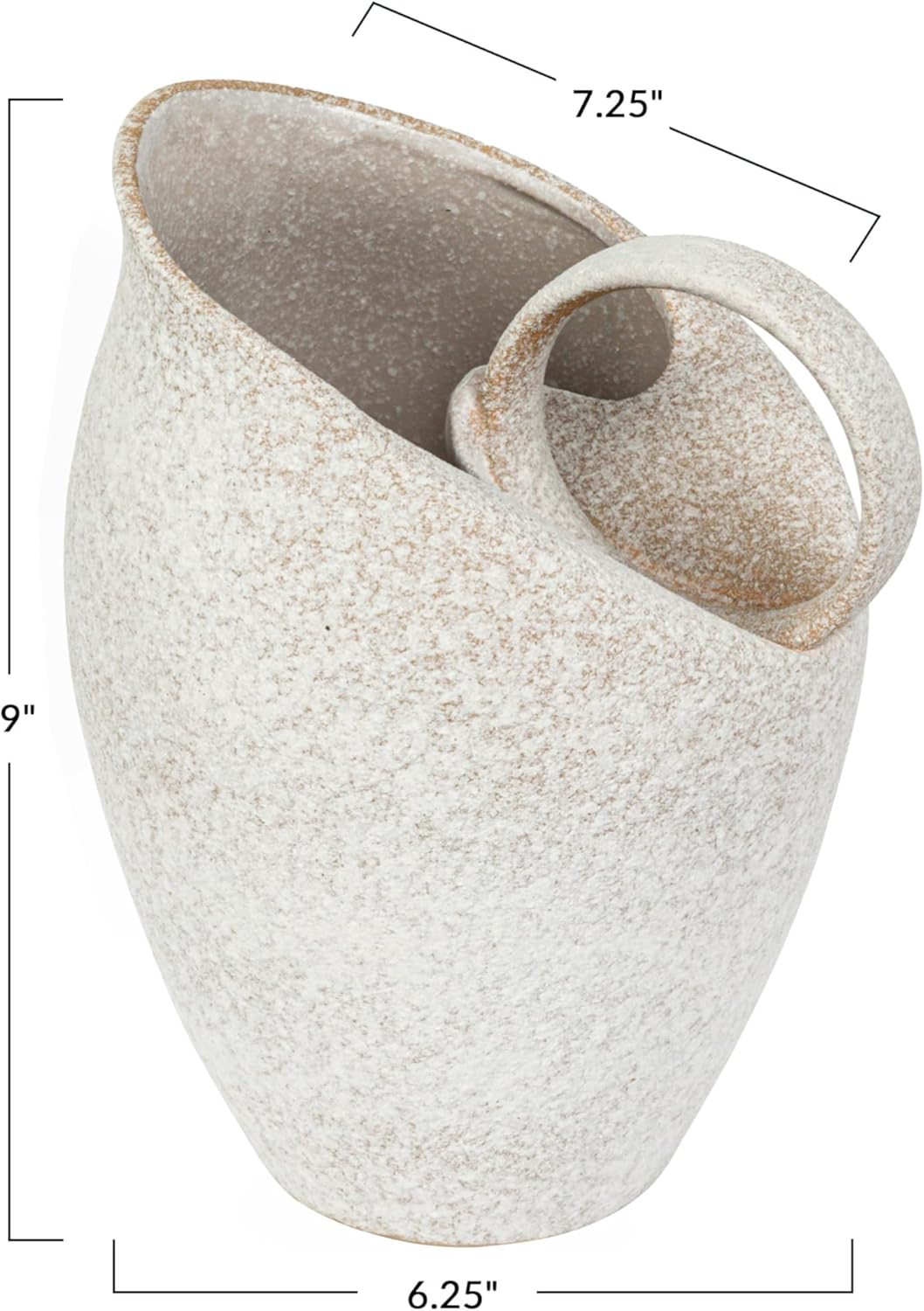 Bloomingville 9 Inches 82-Ounce Textured Stoneware Pitcher in Reactive Glaze, White