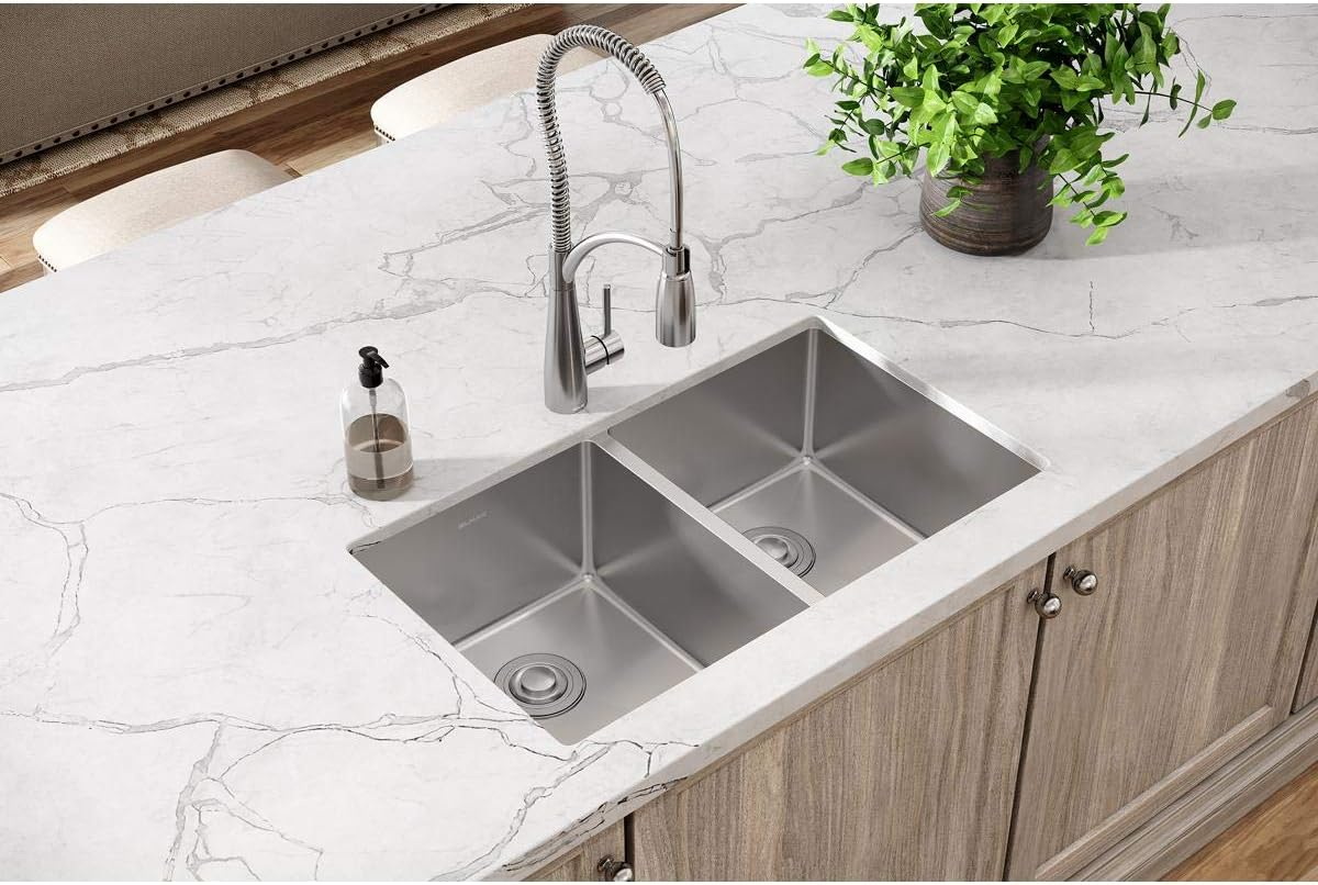 Modern Stainless Steel Double Bowl Undermount Kitchen Sink