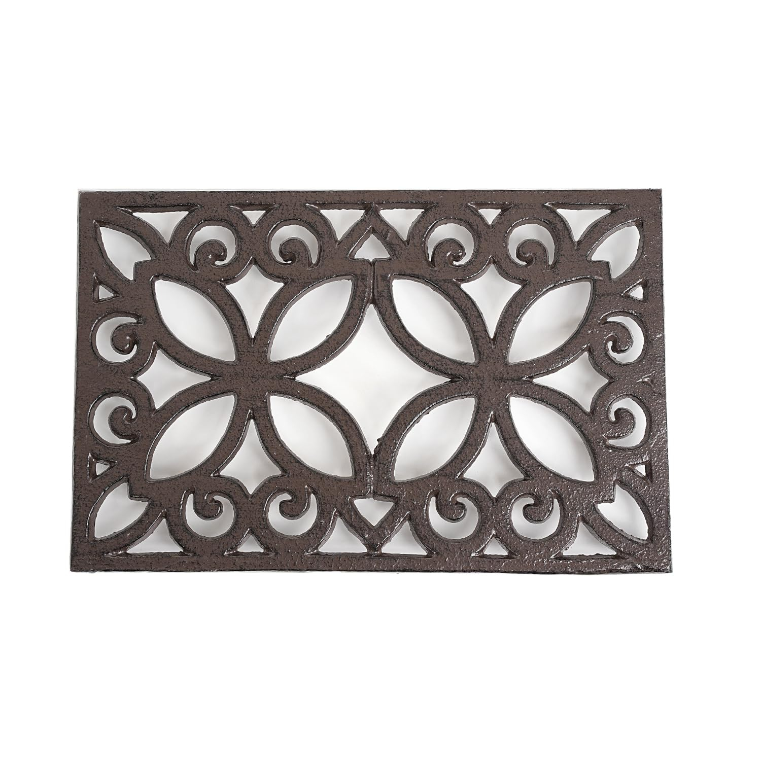 Sungmor Rectangle Cast Iron Trivets, Metal Trivet for Hot Pots and Pans, Heavy Duty Rustic Wood Stove Tea Pot Trivet, Decorative Hot Pot Holder for Kitchen Counter and Dining Table