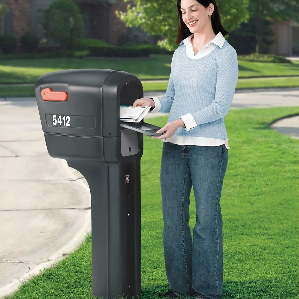 Step2 MailMaster Plus Plastic Mailbox with Black Finish