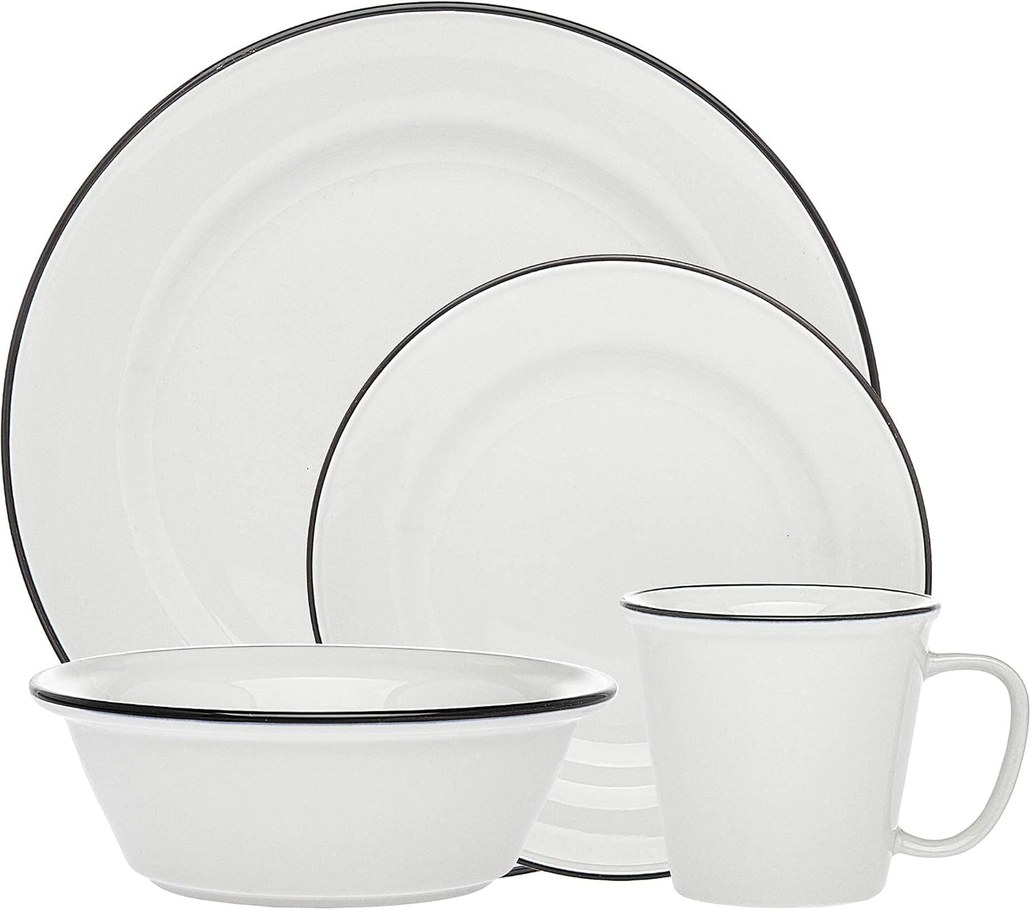 Porcelain Blue and White 16-Piece Dinnerware Set