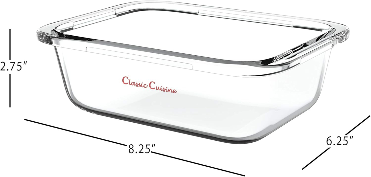Clear Borosilicate Glass 5-Pack Meal Prep Container Set