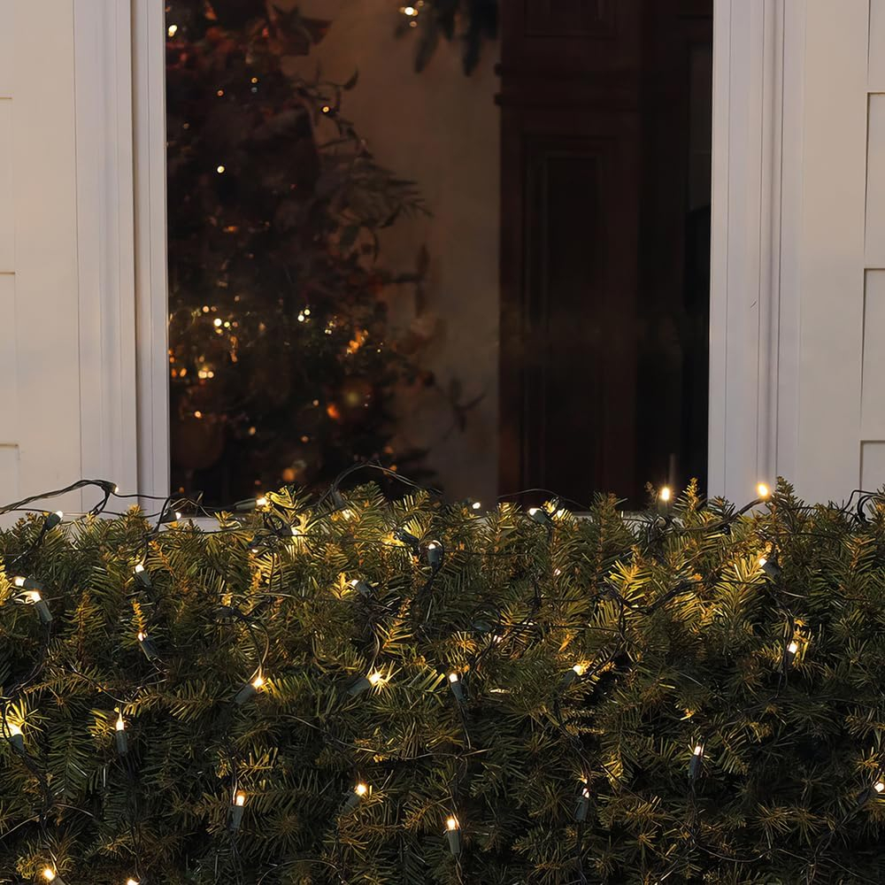 Brite Star 4' x 6' Warm White Wide Angle Net Style LED Christmas Lights - Green Wire