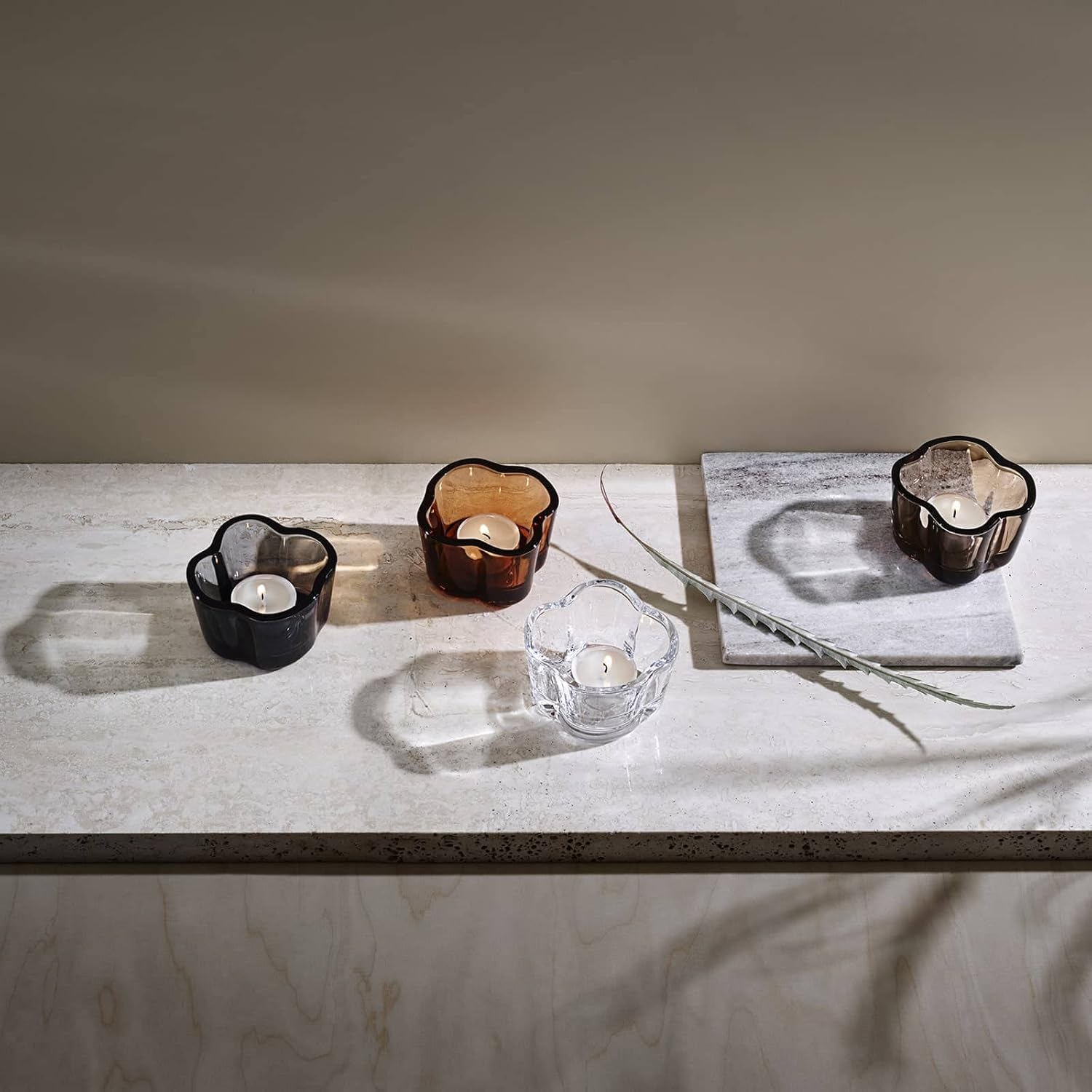 iittala 1051192 Alvar Aalto Collection Candle Holder, Clear, Approx. W 3.5 x H 2.4 inches (90 x 60 mm)