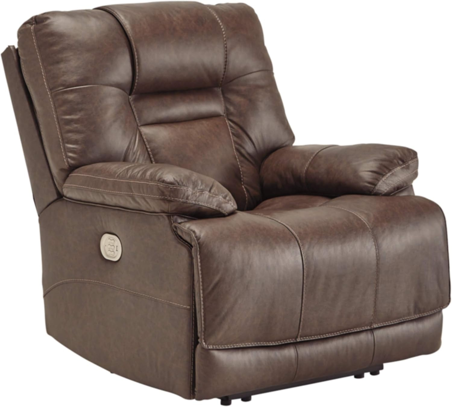 Signature Design by Ashley Wurstrow Leather Power Recliner in Umber