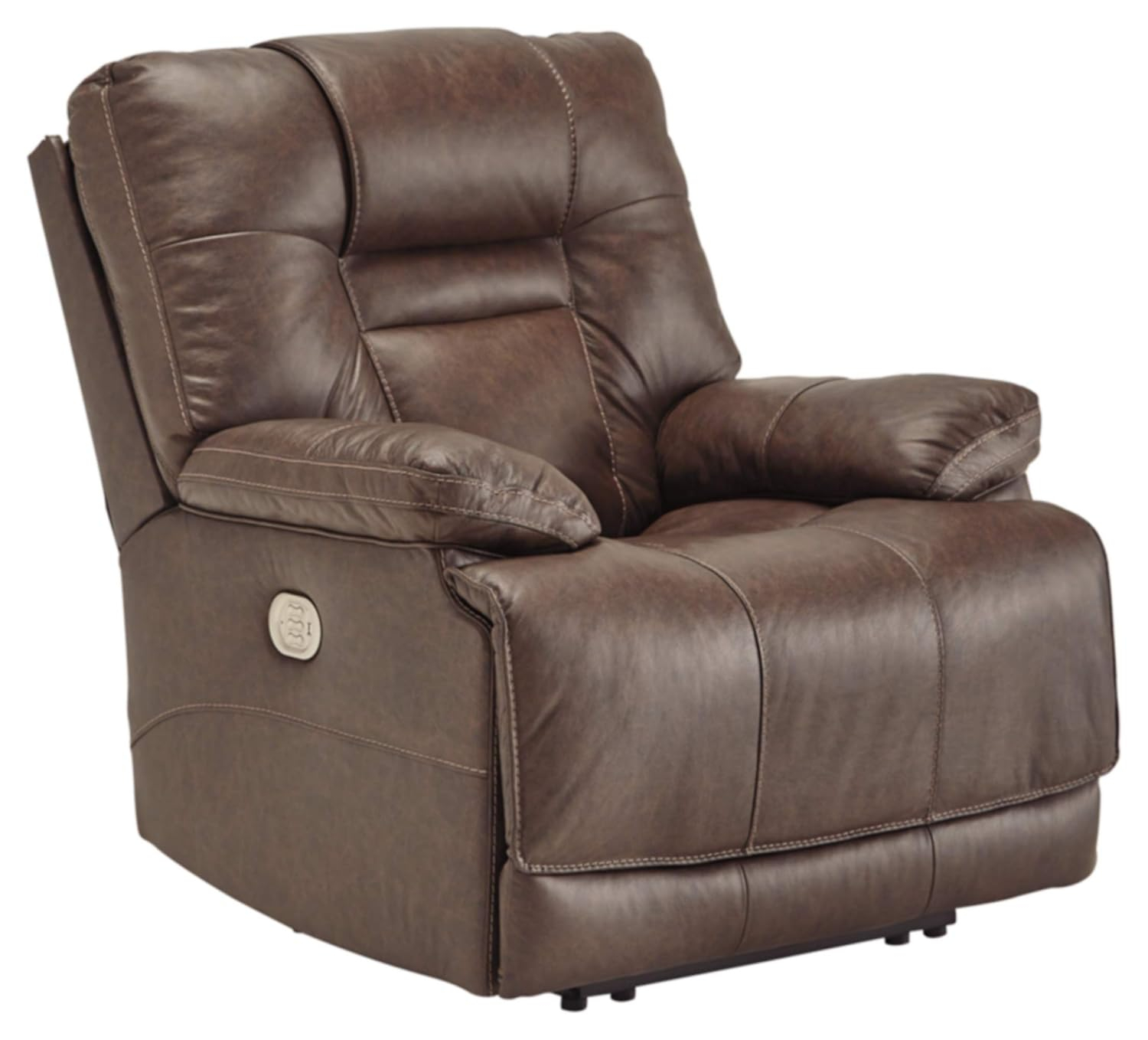 Signature Design by Ashley Wurstrow Leather Power Recliner in Umber