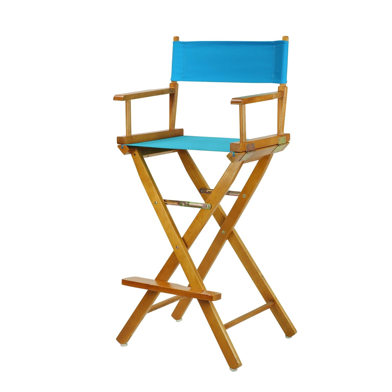 Casual Home 30" Director's Chair Honey Oak Frame-Turquoise Canvas