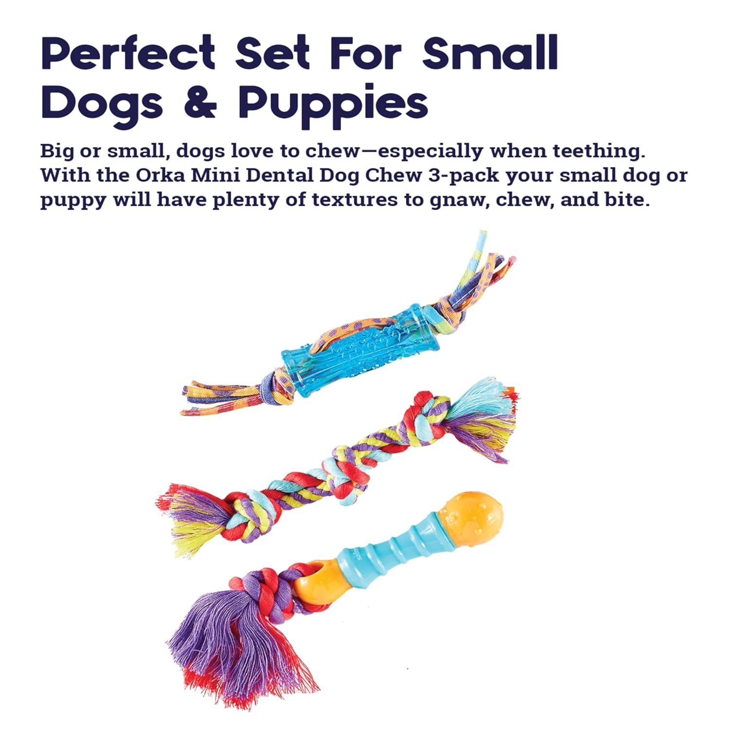 Petstages Orka Mini Dental Dog Chew Toys - 3 Pack