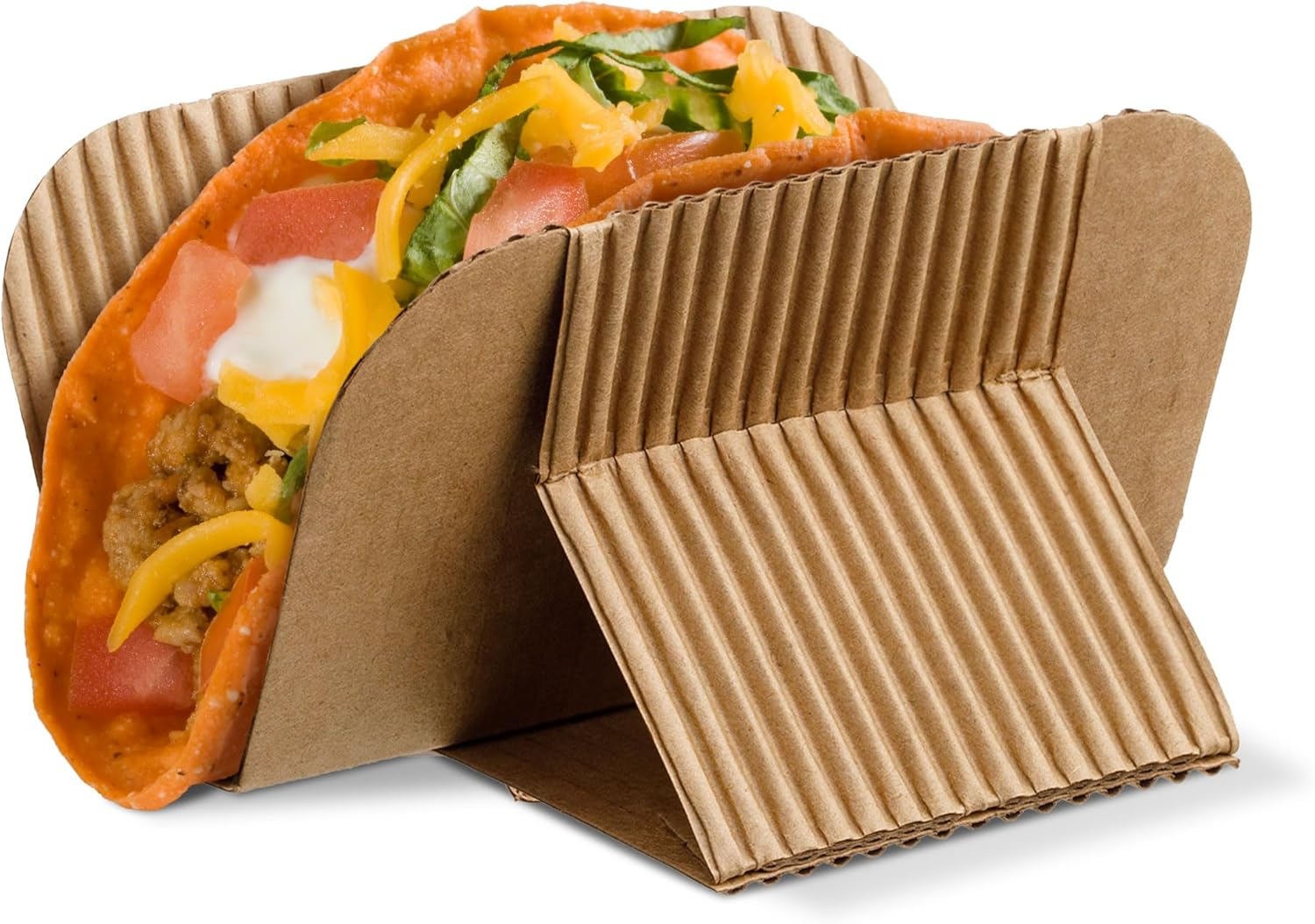 Hakoware Disposable Kraft Paper Taco Holder Stand Serving Rack 200 Count