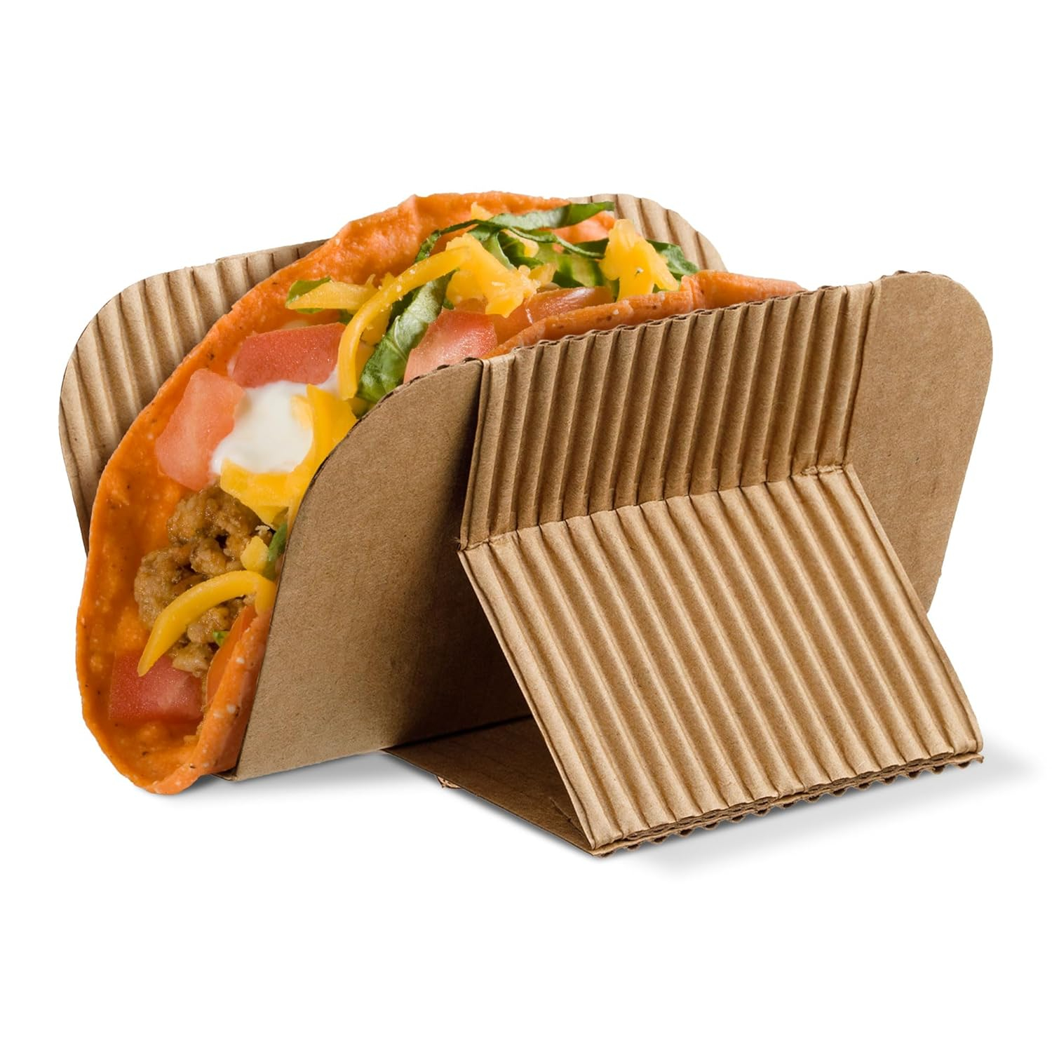 Hakoware Disposable Kraft Paper Taco Holder Stand Serving Rack 200 Count