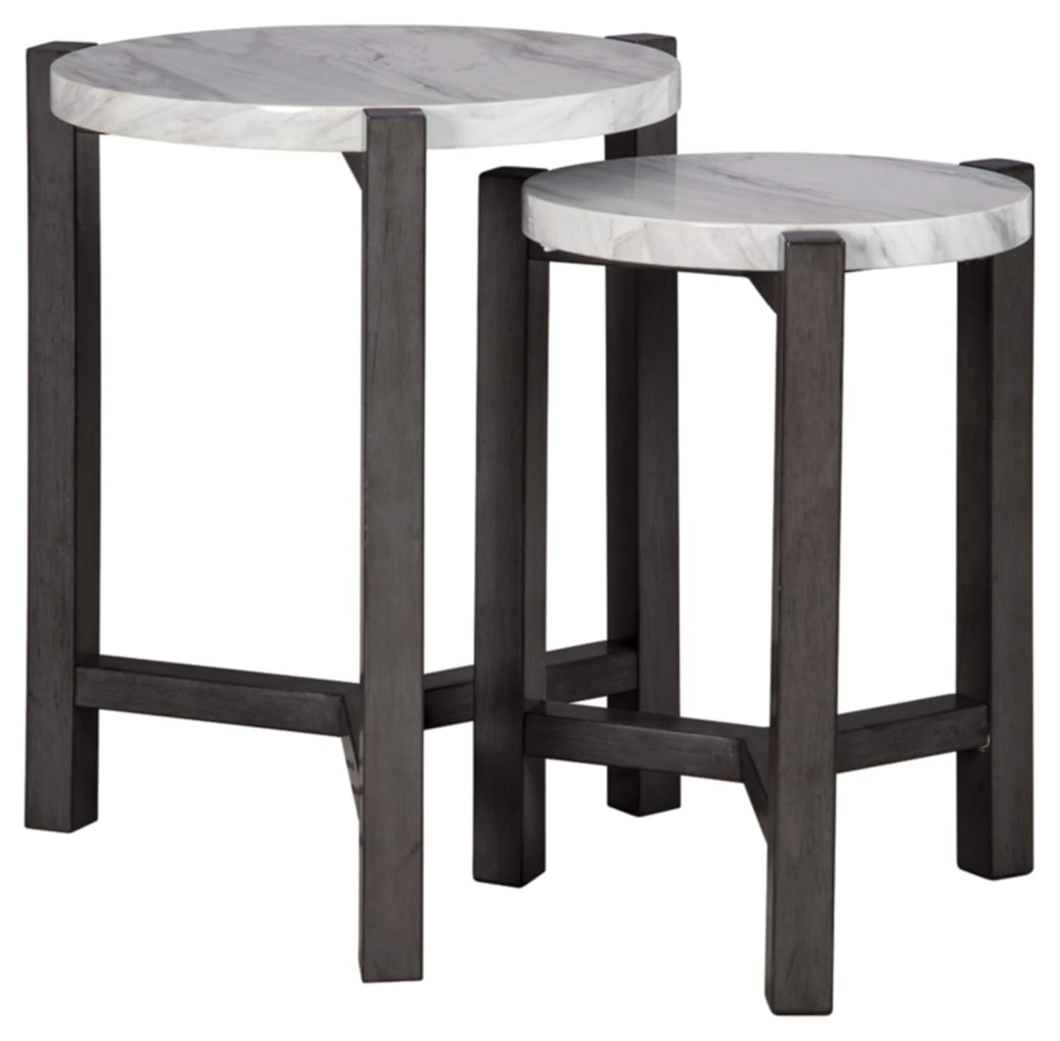 Signature Design by Ashley Casual Briarsboro Accent Table (Set of 2) White/Black