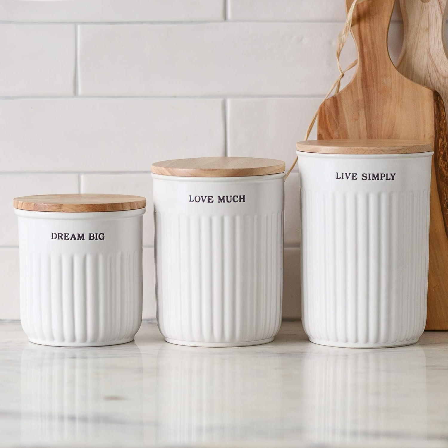 Primitives by Kathy Decorative Canister Set, Set of 3, White