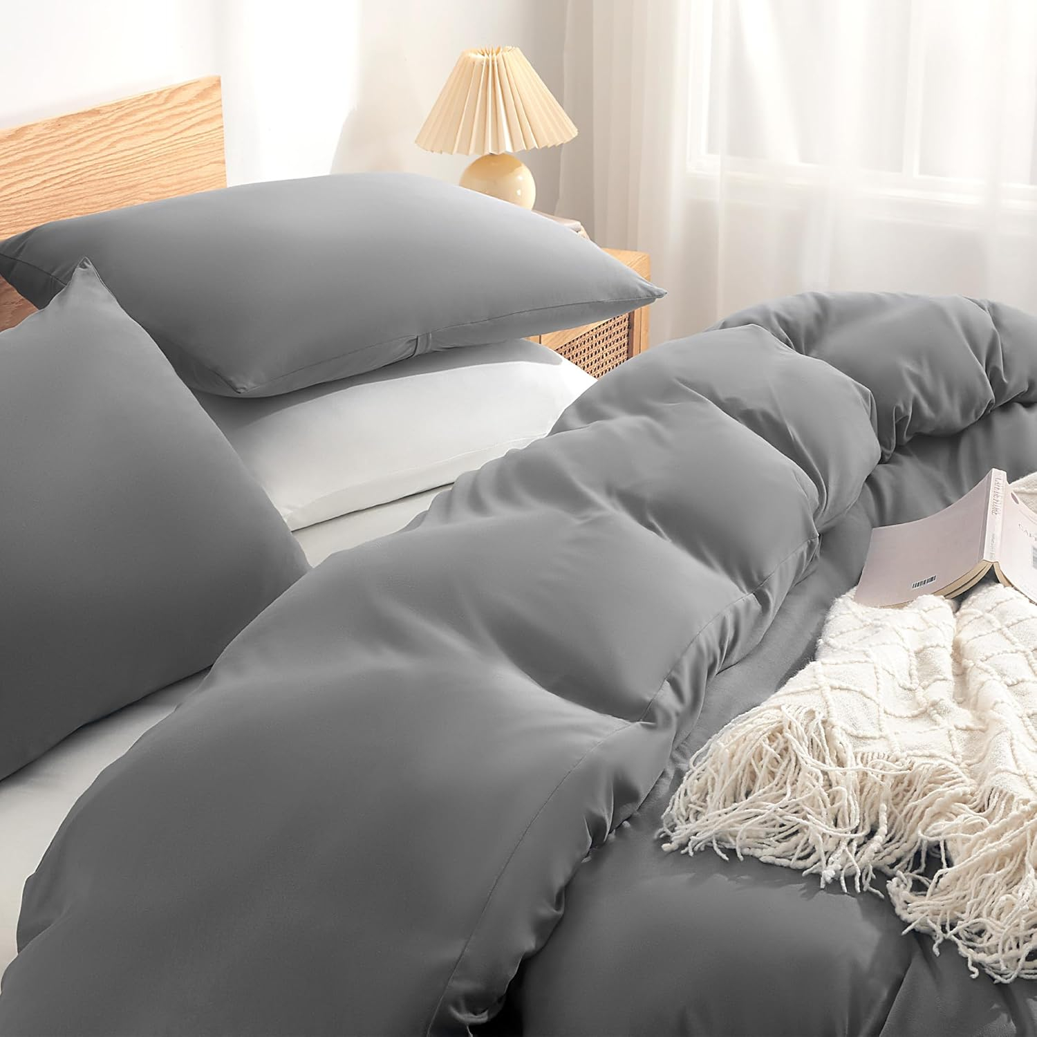 Gray Twin/Twin XL Ultra Soft Microfiber Duvet Cover Set