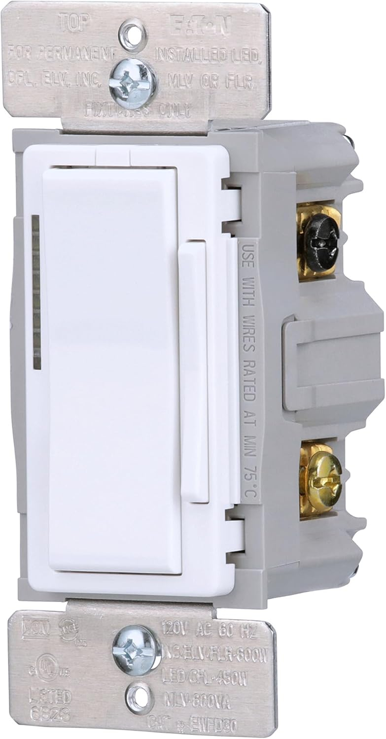 Eaton EWFD30-W-BX-T Wi-Fi Smart Universal Dimmer Works with Hey Google and Alexa, White
