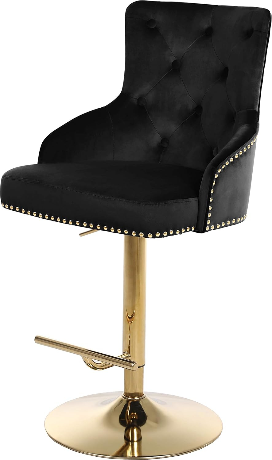 Meridian Furniture Claude Black Velvet Adjustable Stool