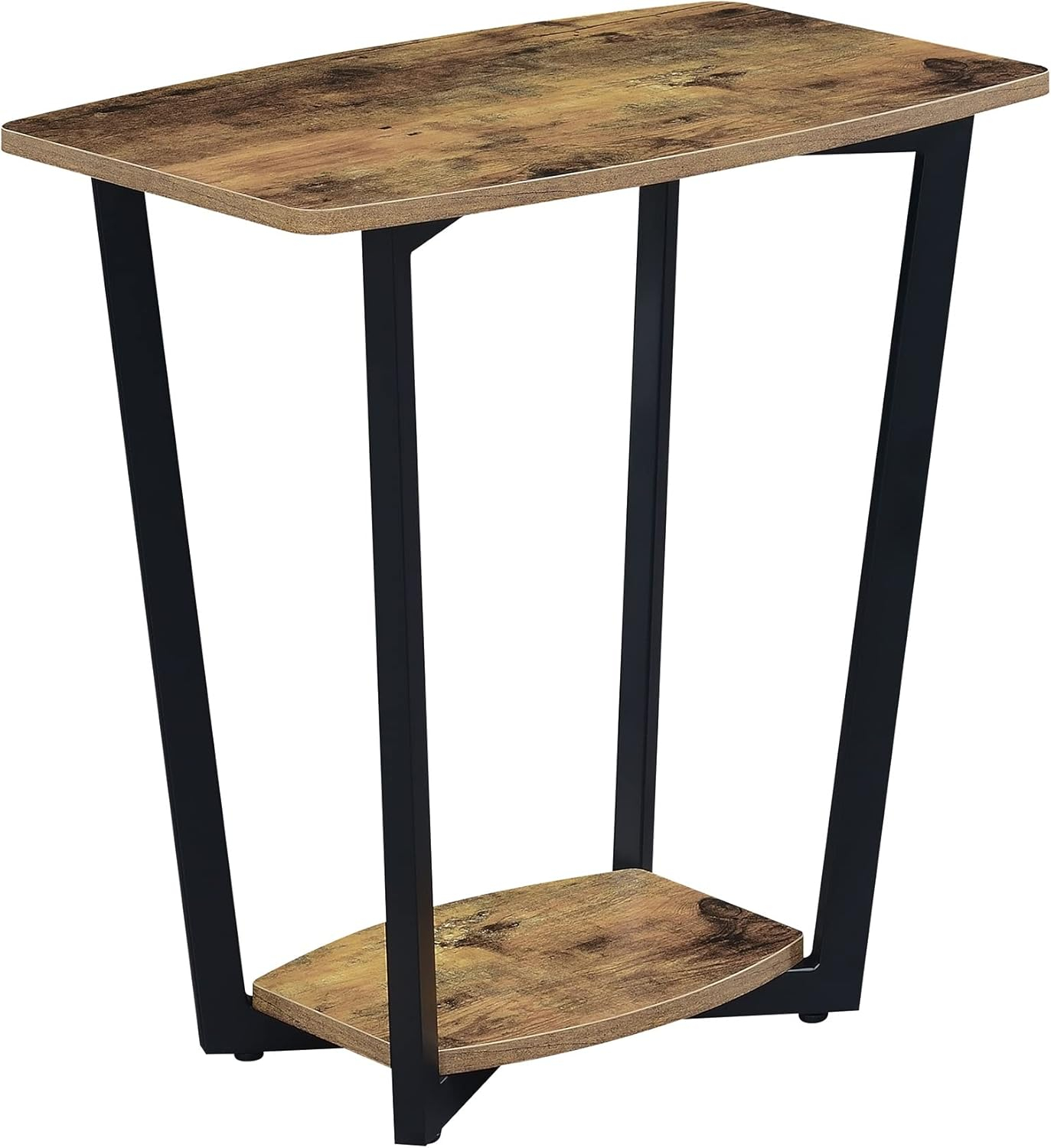 Convenience Concepts Graystone End Table with Shelf, Barnwood/Black Frame