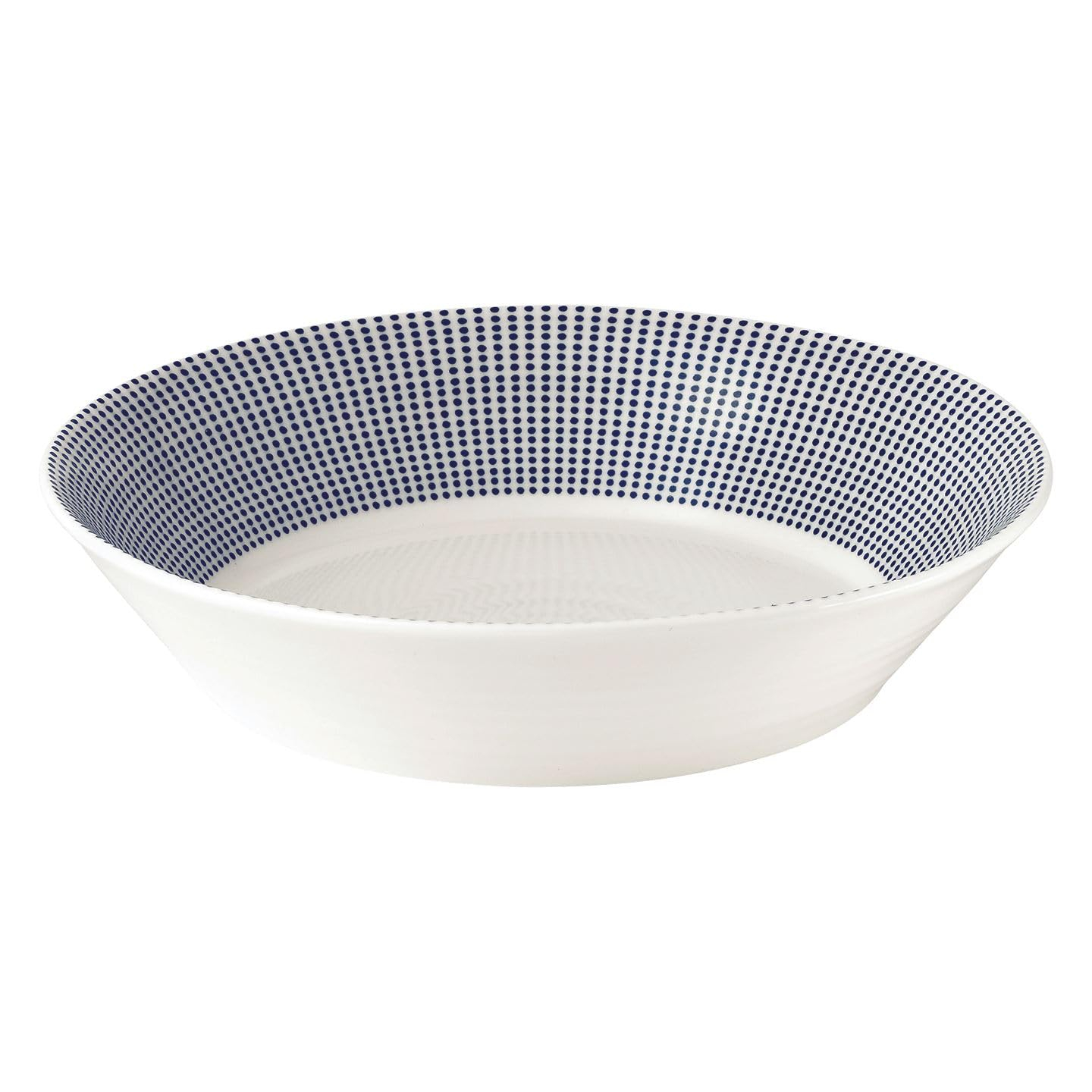 Coastal Breeze 9" Porcelain Pasta Bowl with Polka Dot Design