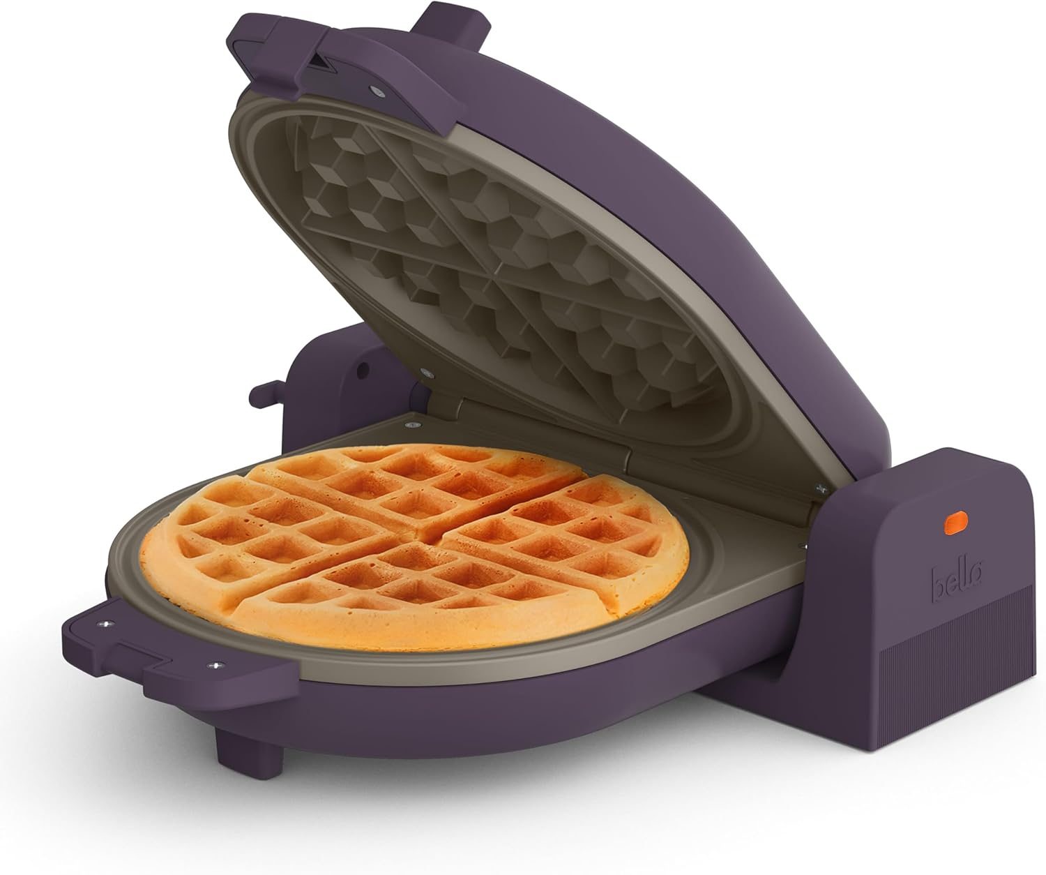 bella Fold & Store Waffle Maker, Fits-anywhere™ kitchenware, Plum
