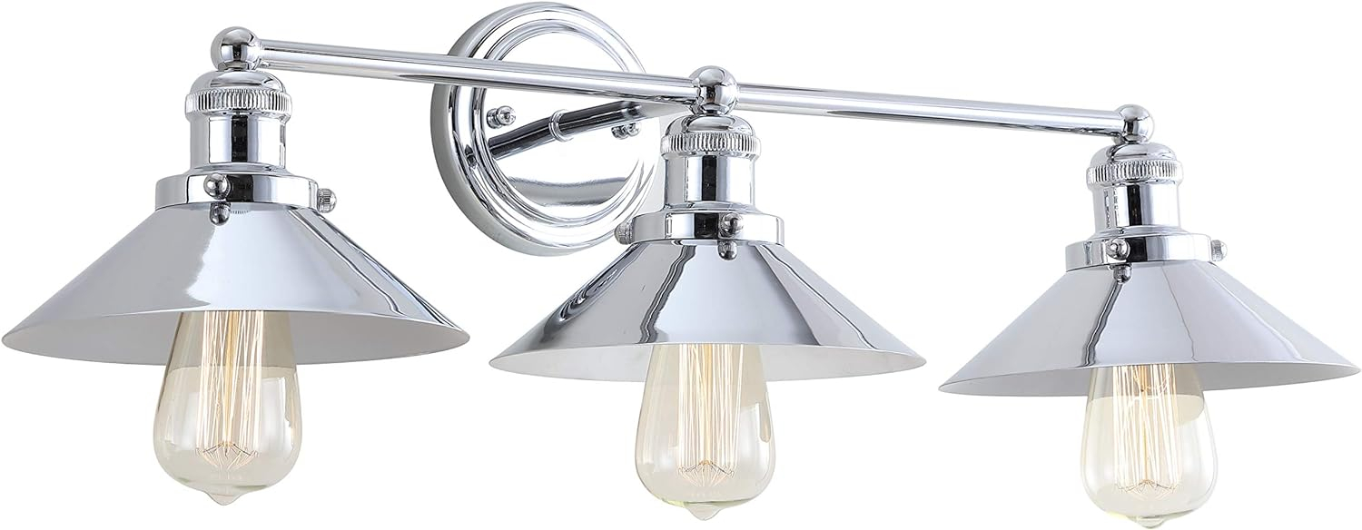 June 26.5 in. 3-Light Metal Chrome Vanity Light