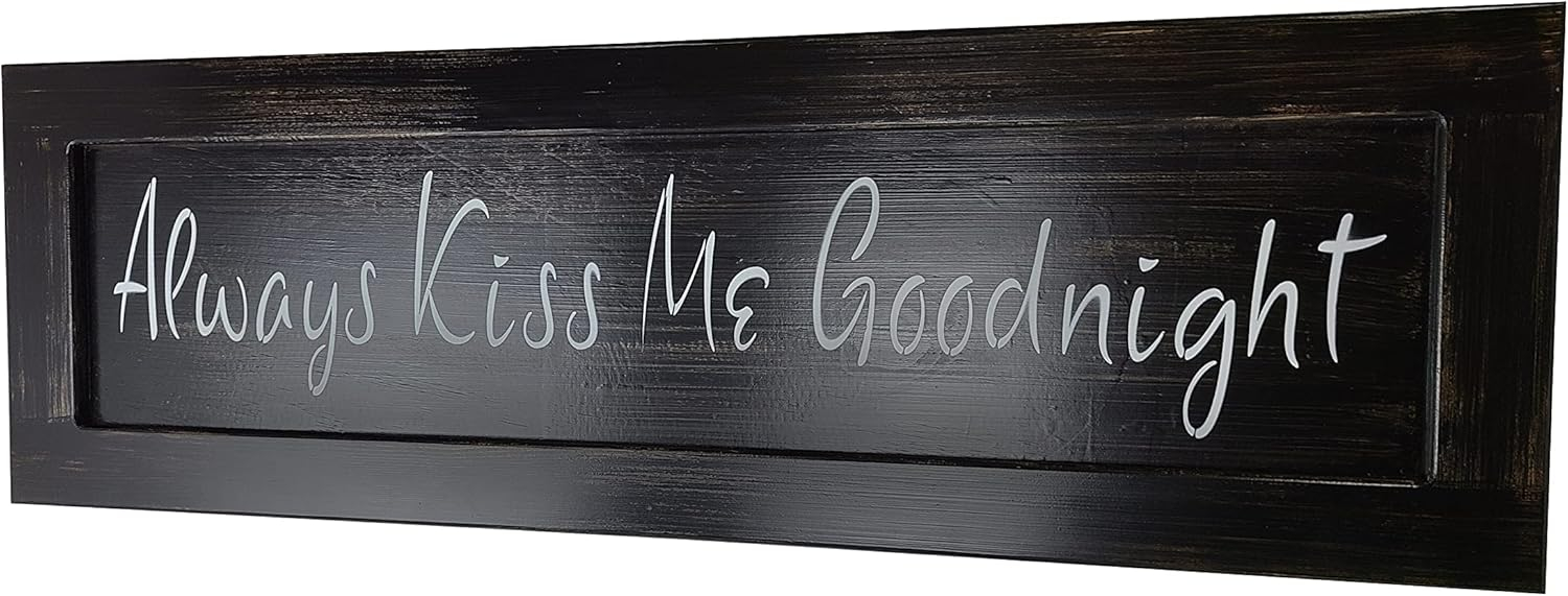 American Furniture Classics Model KISSMEOTBB Always Kiss Me Goodnight Over the Bed Wall Décor with Hidden, Locking Gun Compartment