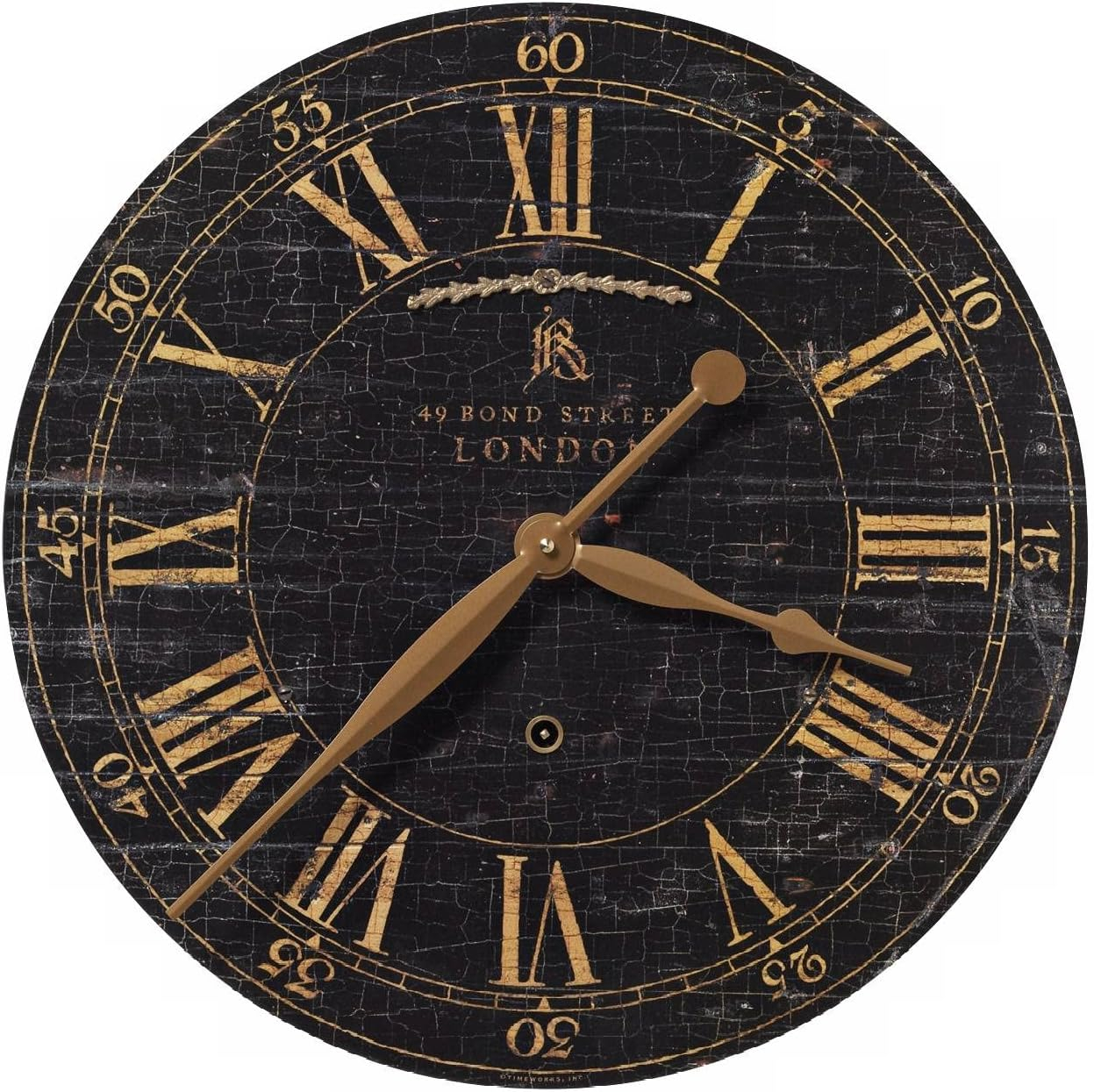 Uttermost Bond Street Black 18" Wide Round Wall Clock