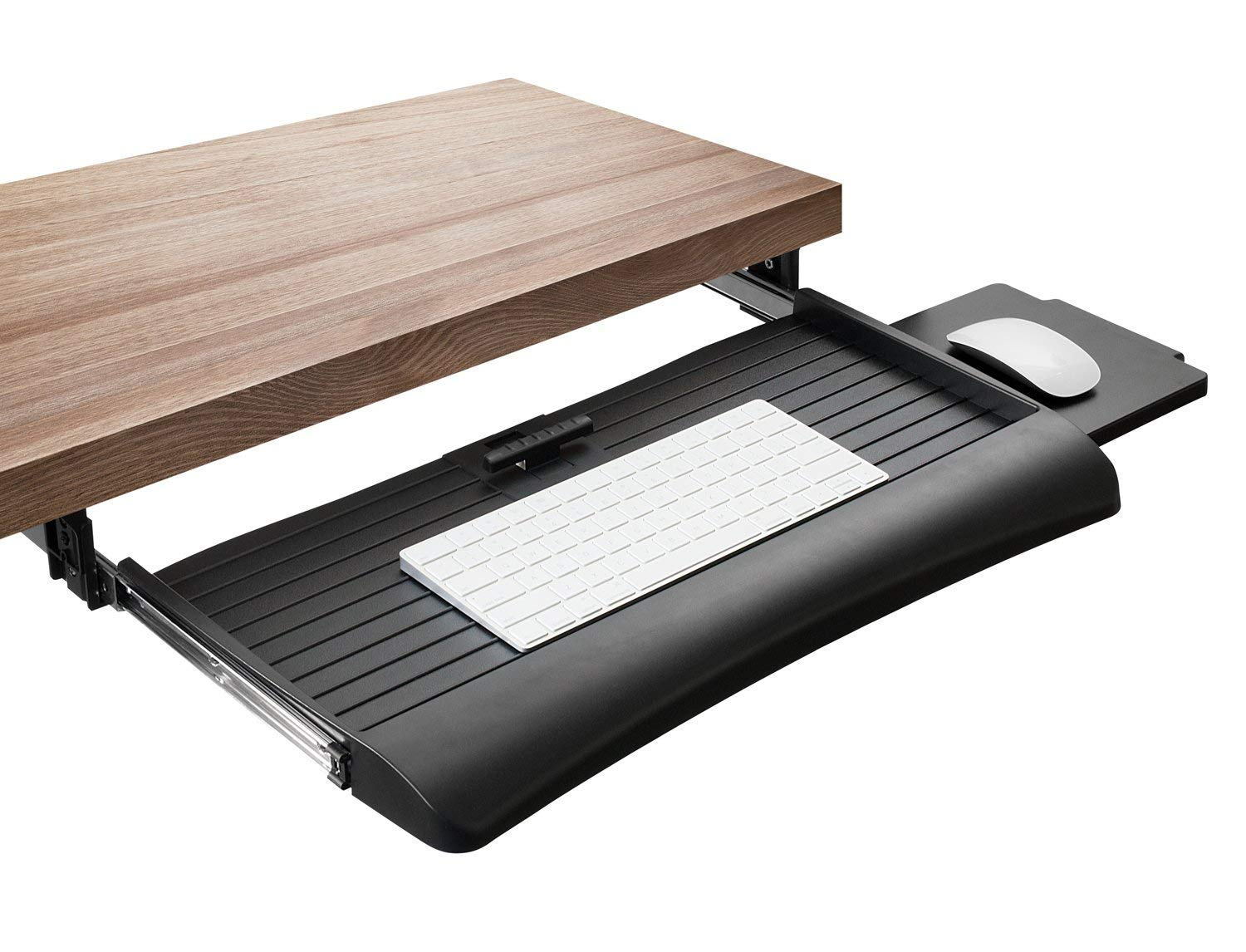 Adjustable Under Desk Keyboard Tray with Mouse Platform