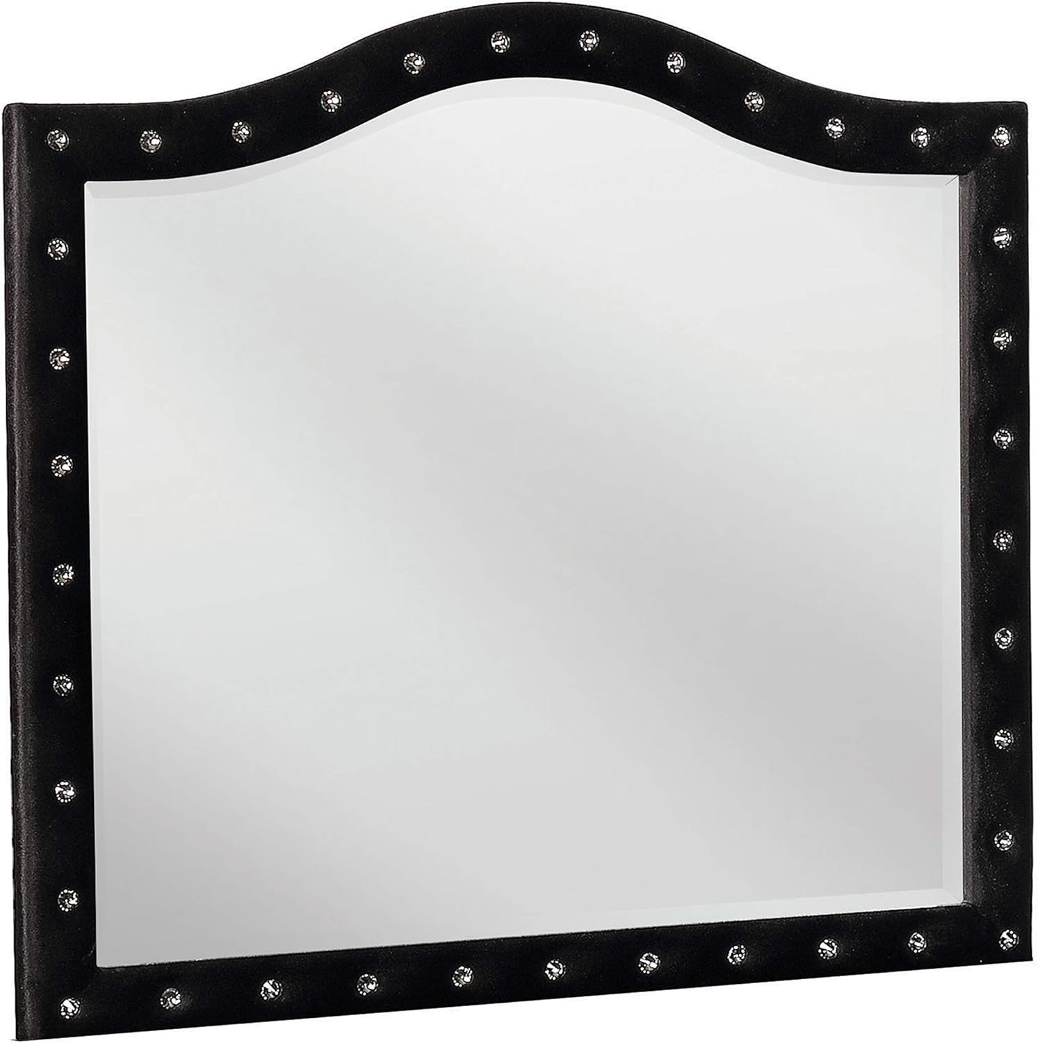 Deanna Button Tufted Dresser Mirror Black
