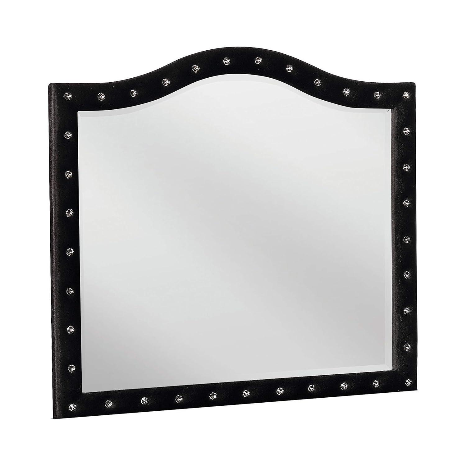 Deanna Button Tufted Dresser Mirror Black