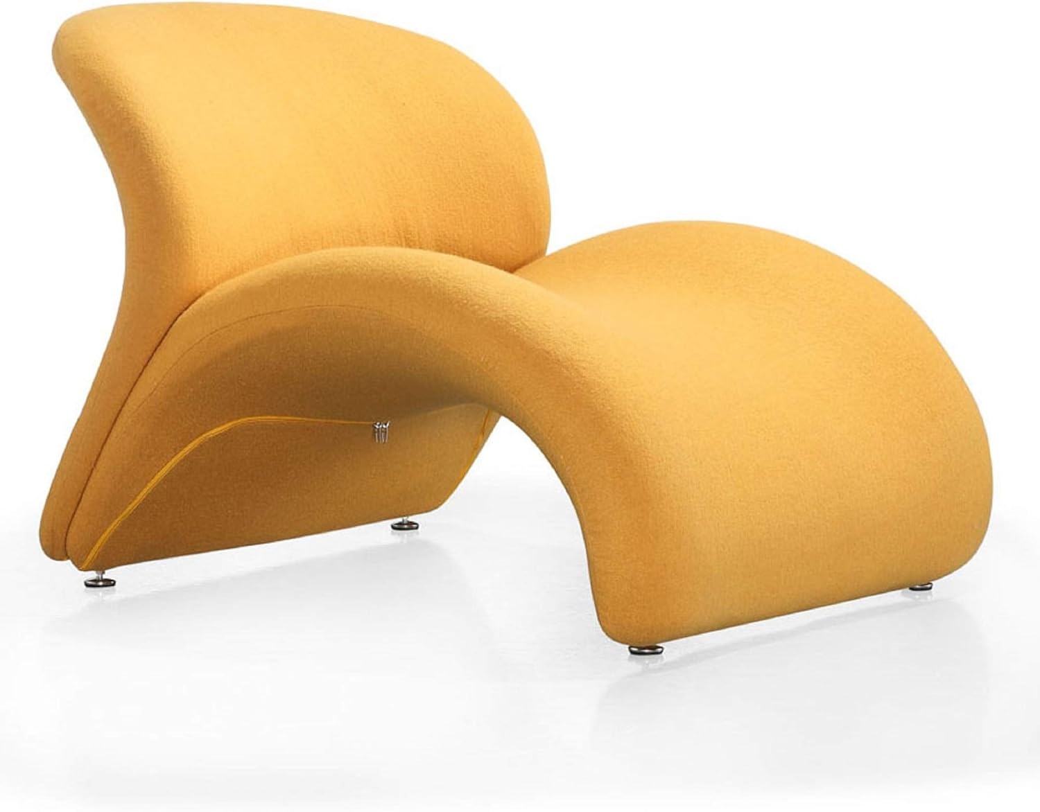 Rosebud Yellow Wool Blend Accent Chair